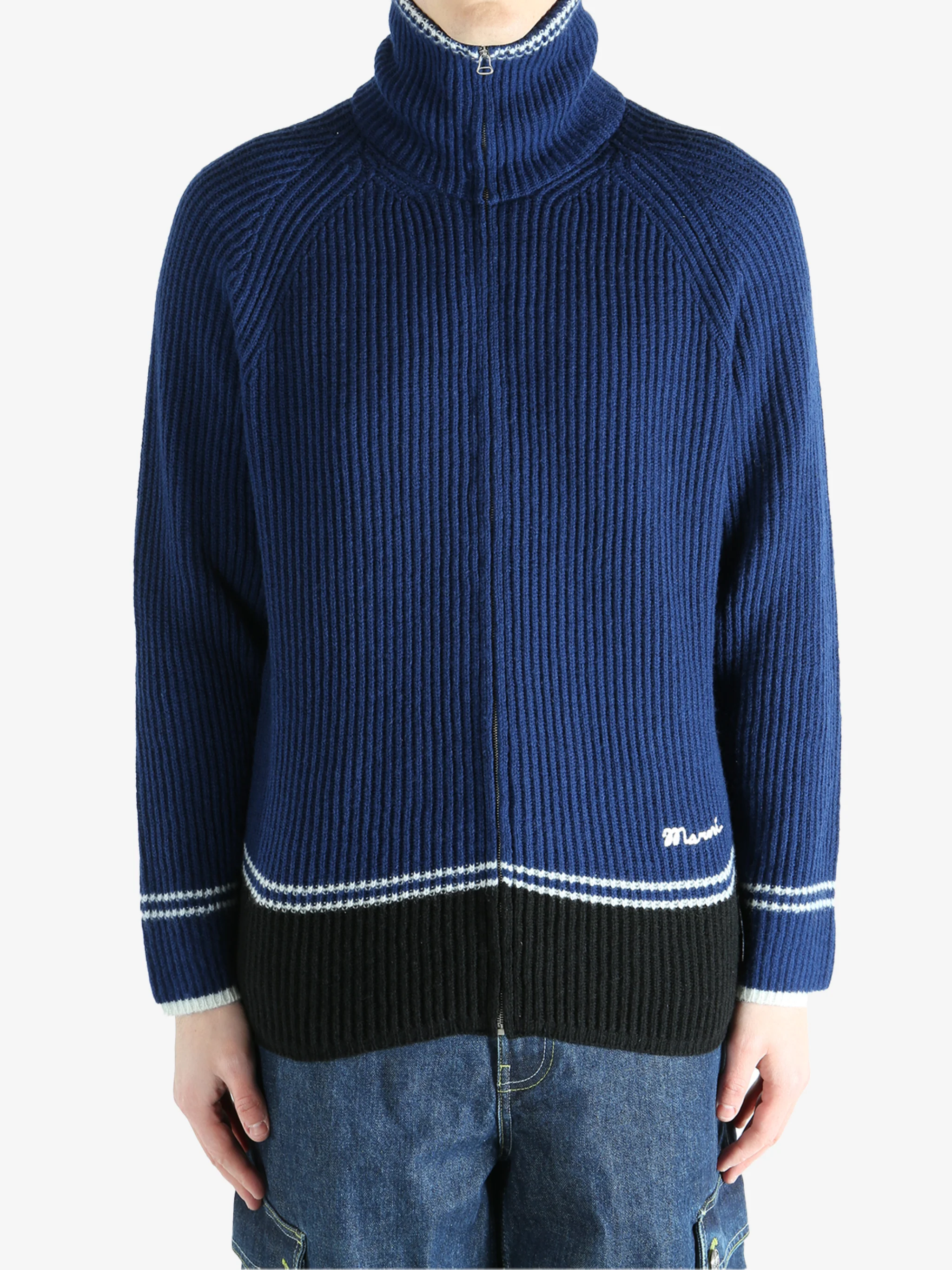 MARNI - Men Wolf Patch Wool Alpaca Cardigan