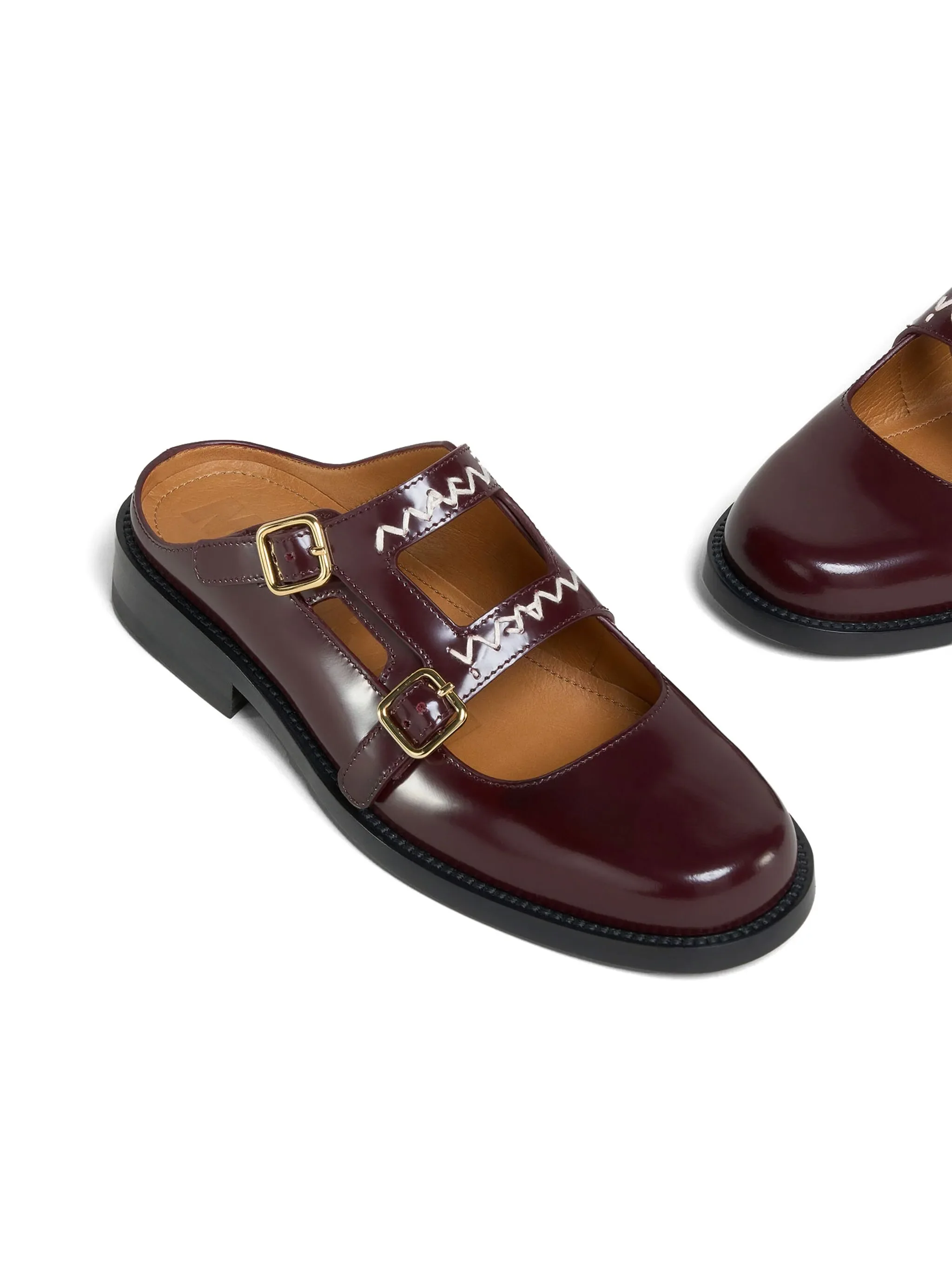 MARNI - Women Double Buckle Sabot Loafer - Image 4