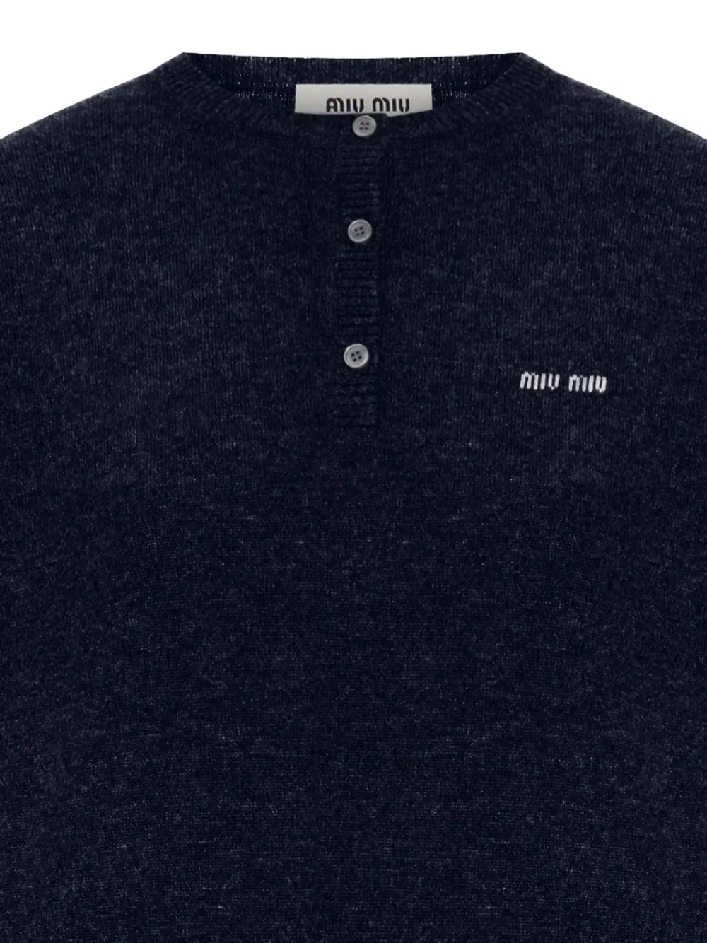 MIU MIU - Women Cashmere 3-Button Crewneck Sweater - Image 2