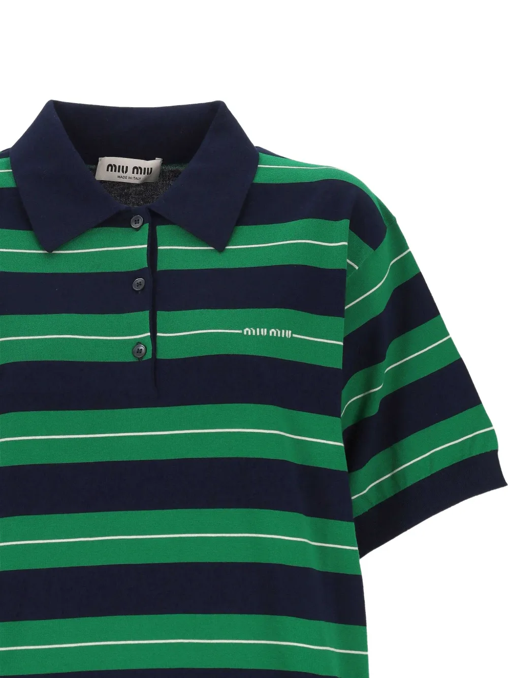 MIU MIU - Women Cotton Knit Polo Shirt - Image 3