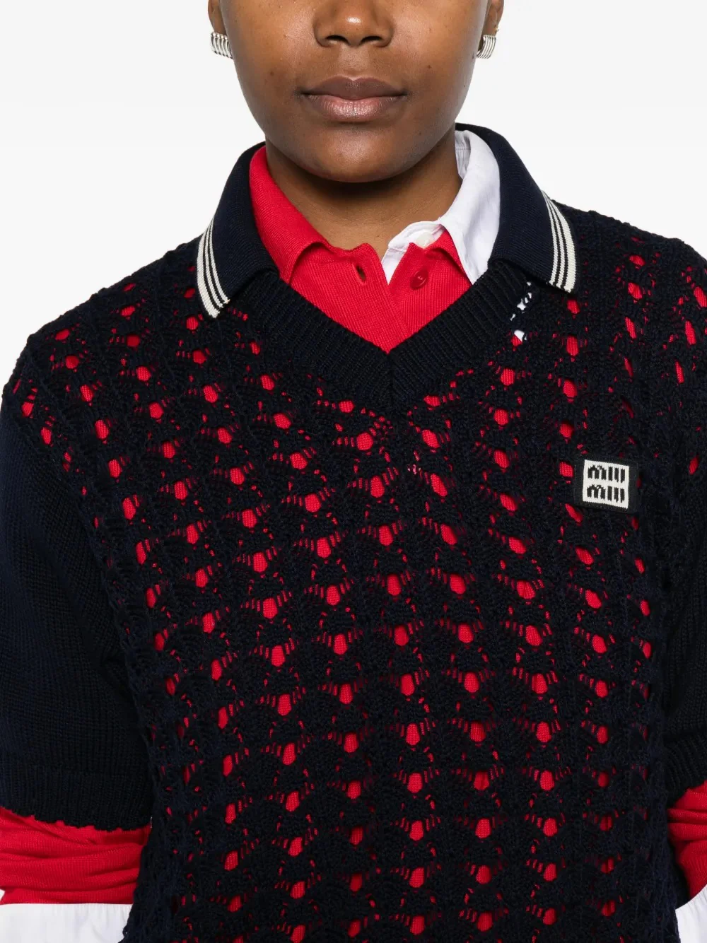MIU MIU - Women Crochet Polo Shirt - Image 4