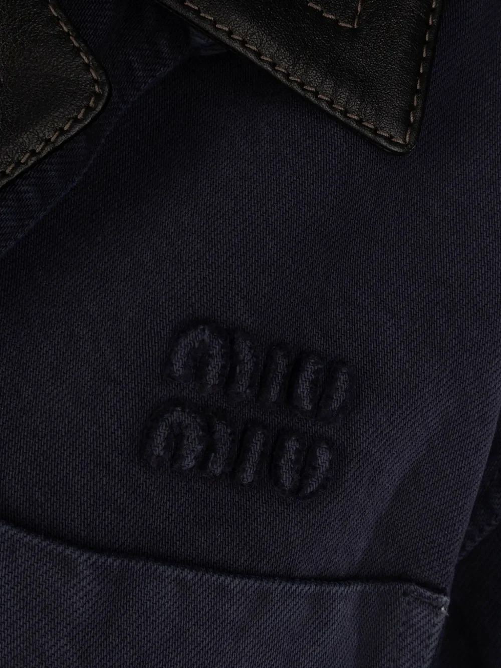 MIU MIU - Women Gabardine Old Pelle Jacket - Image 3