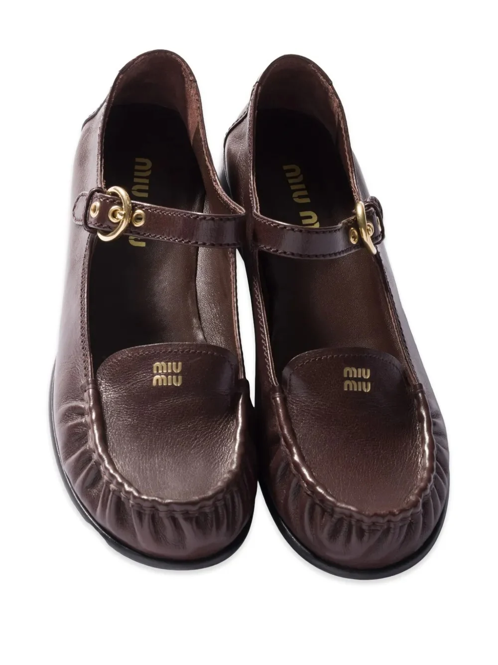 MIU MIU - Women Leather Strap Loafer - Image 4