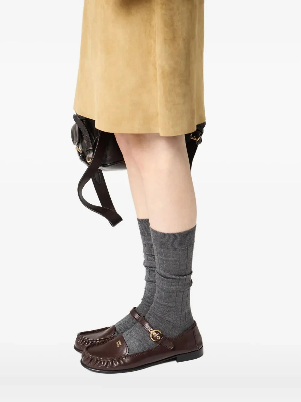 MIU MIU - Women Leather Strap Loafer - Image 5