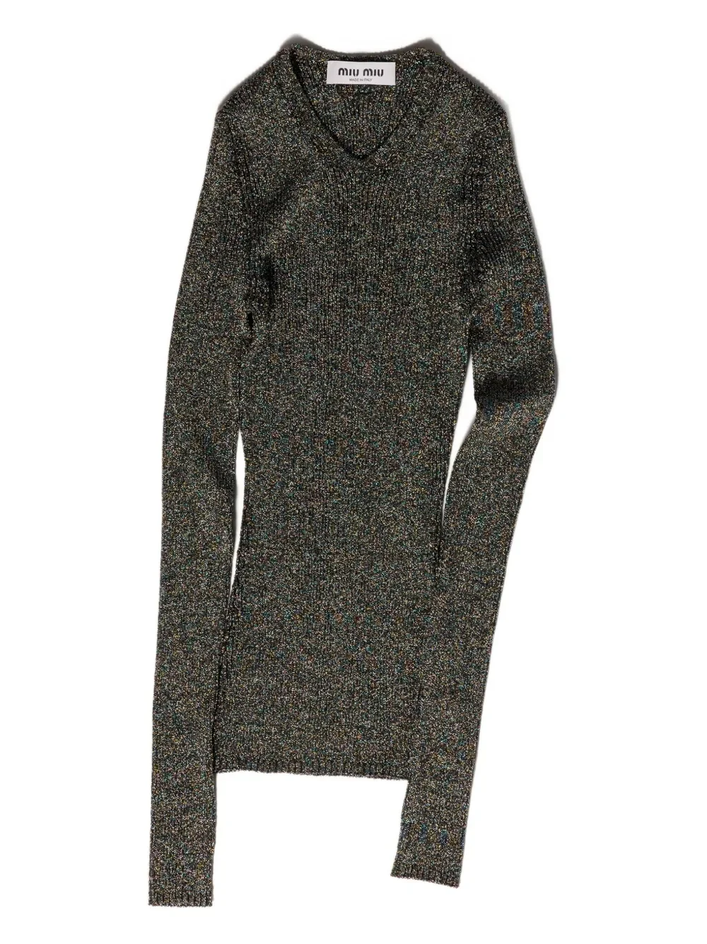 MIU MIU - Women Lurex V-Neck Sweater - Image 4