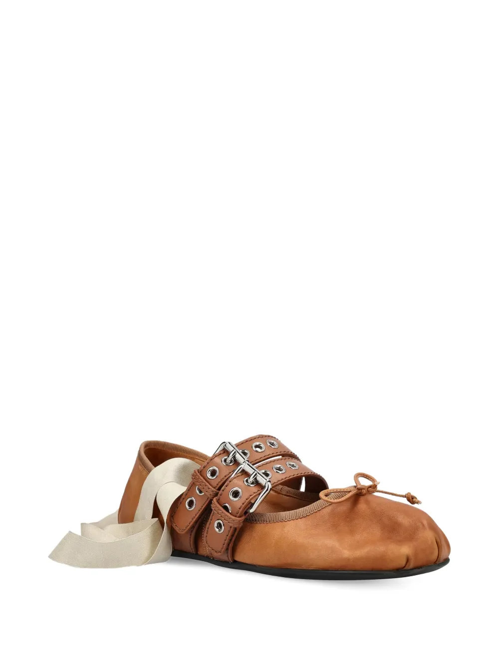 MIU MIU - Women Nappa and Calf Leather Ballerina - Image 2