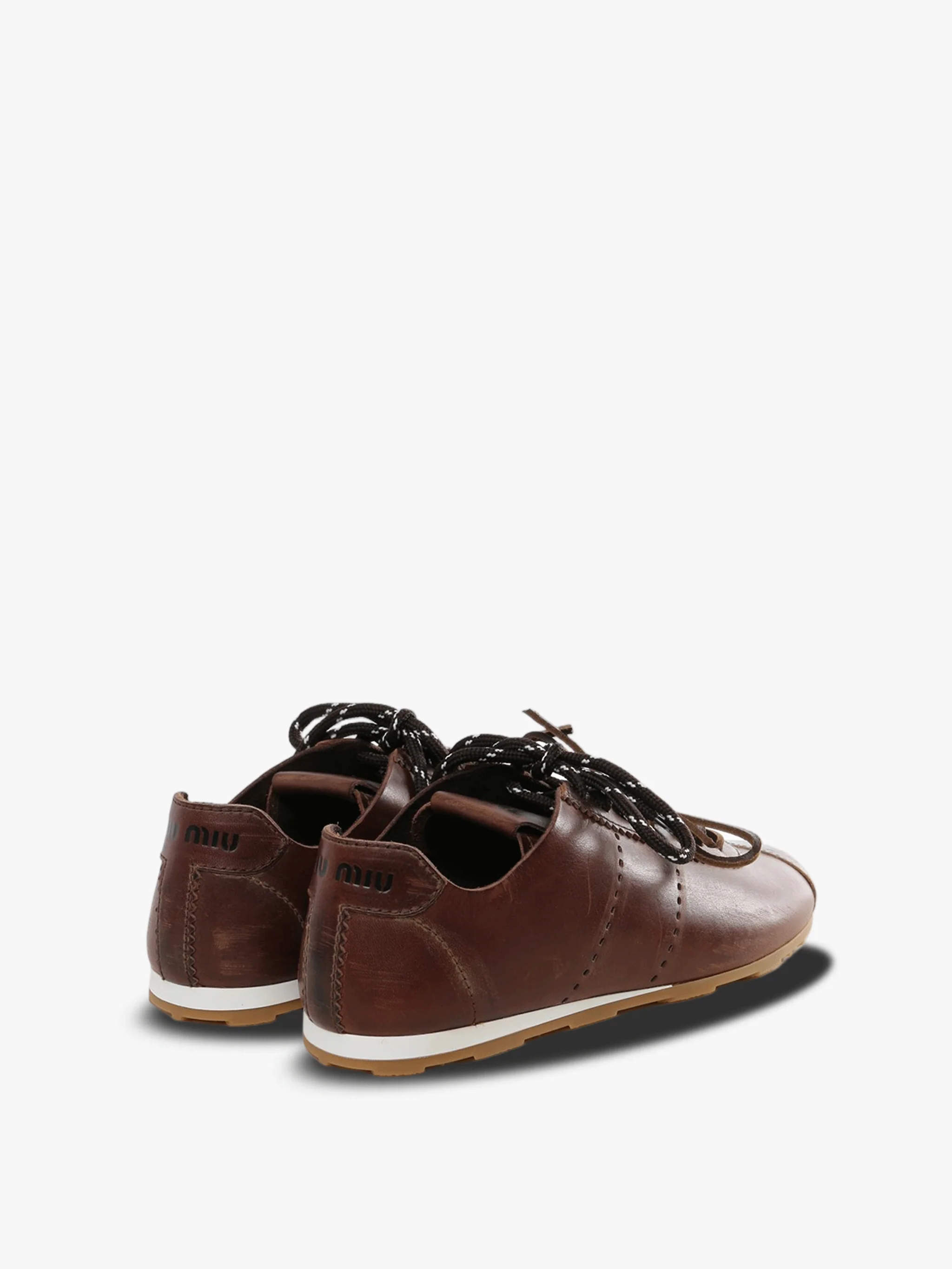 MIU MIU - Women Plume Leather Sneakers - Image 3
