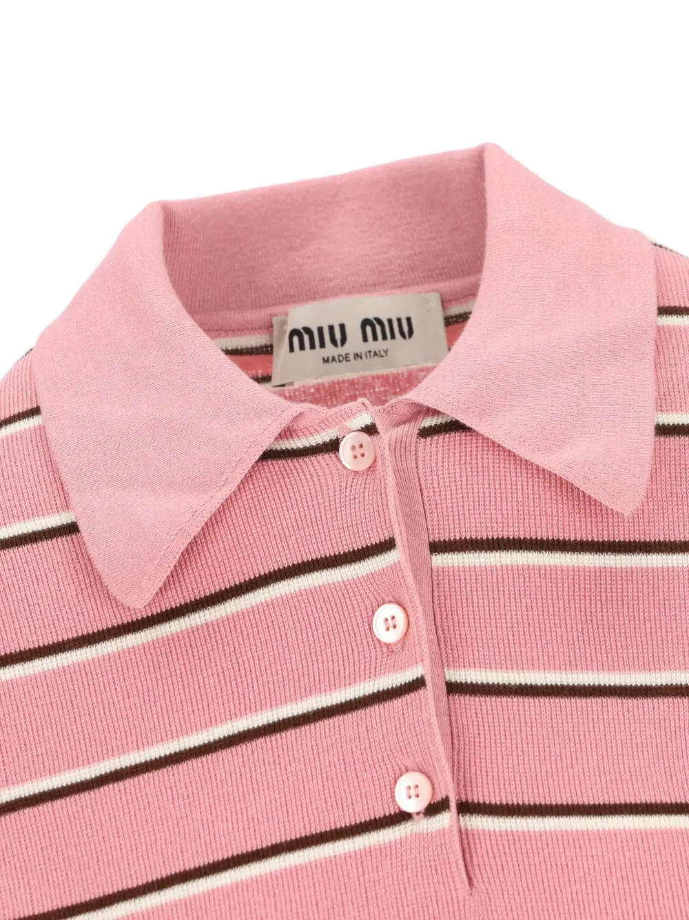 MIU MIU - Women Striped Polo Shirt - Image 3