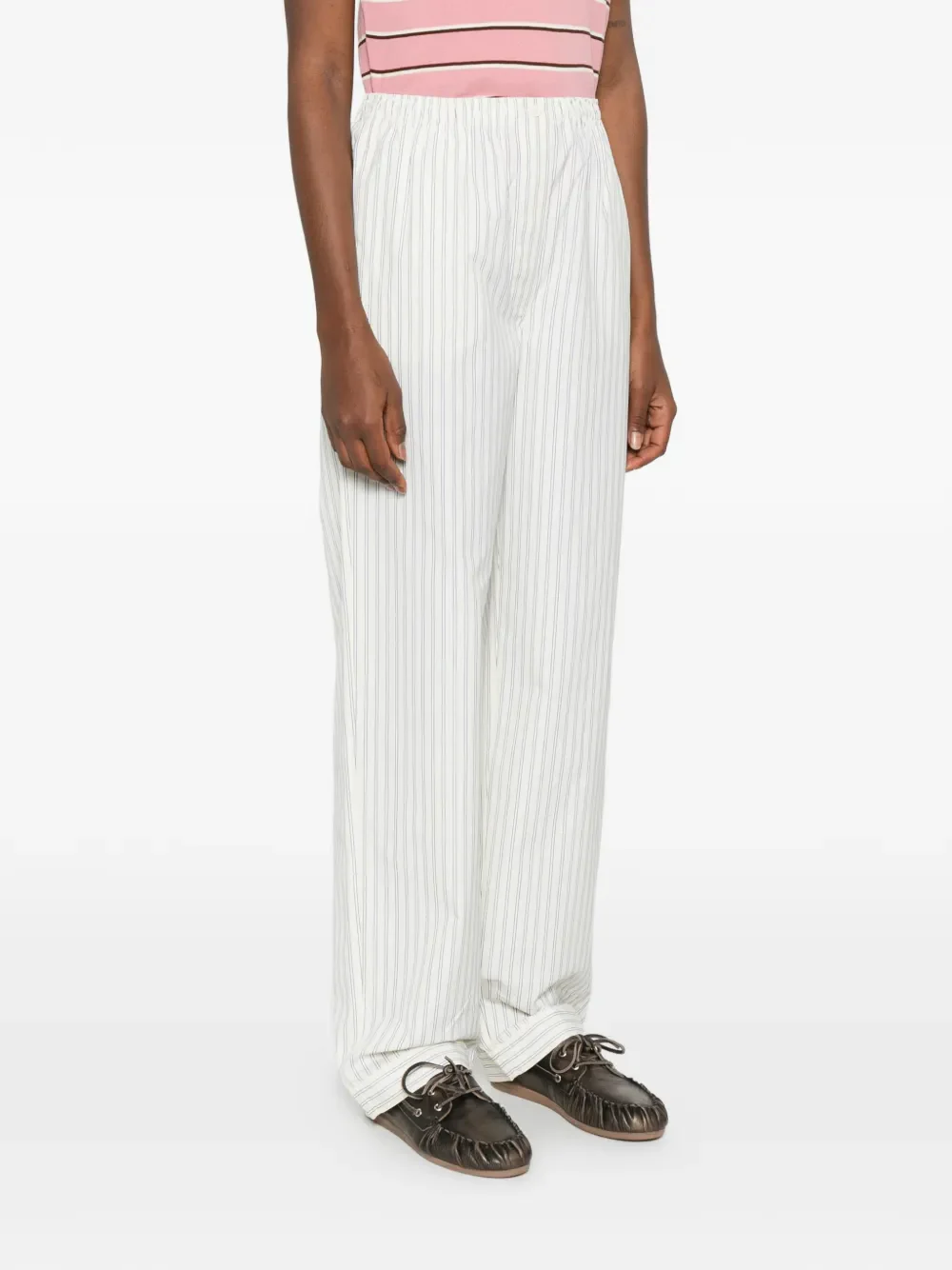 MIU MIU - Women Striped Poplin Pants - Image 2