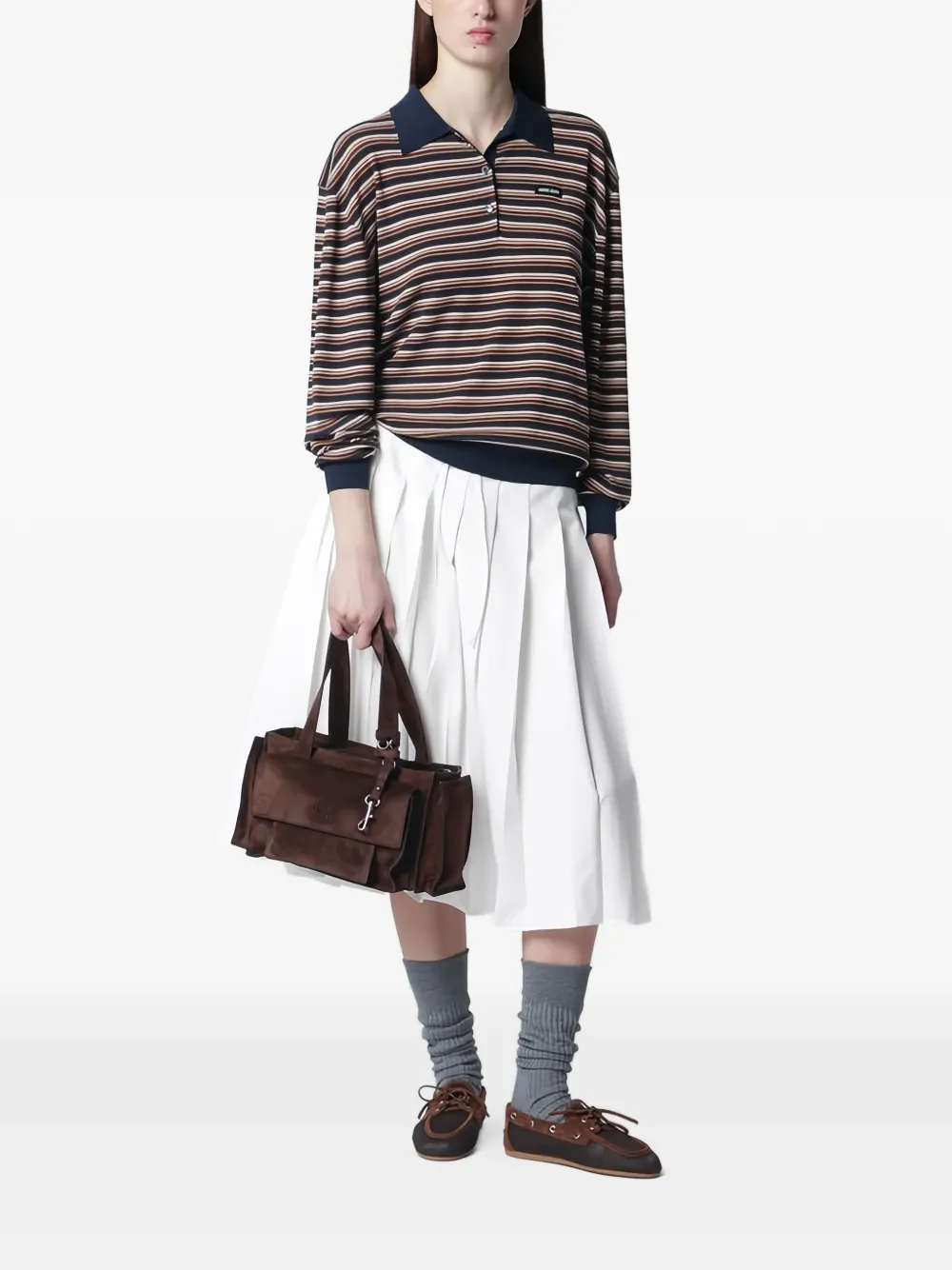 MIU MIU - Women Utilitaire Suede Shopping Bag - Image 2