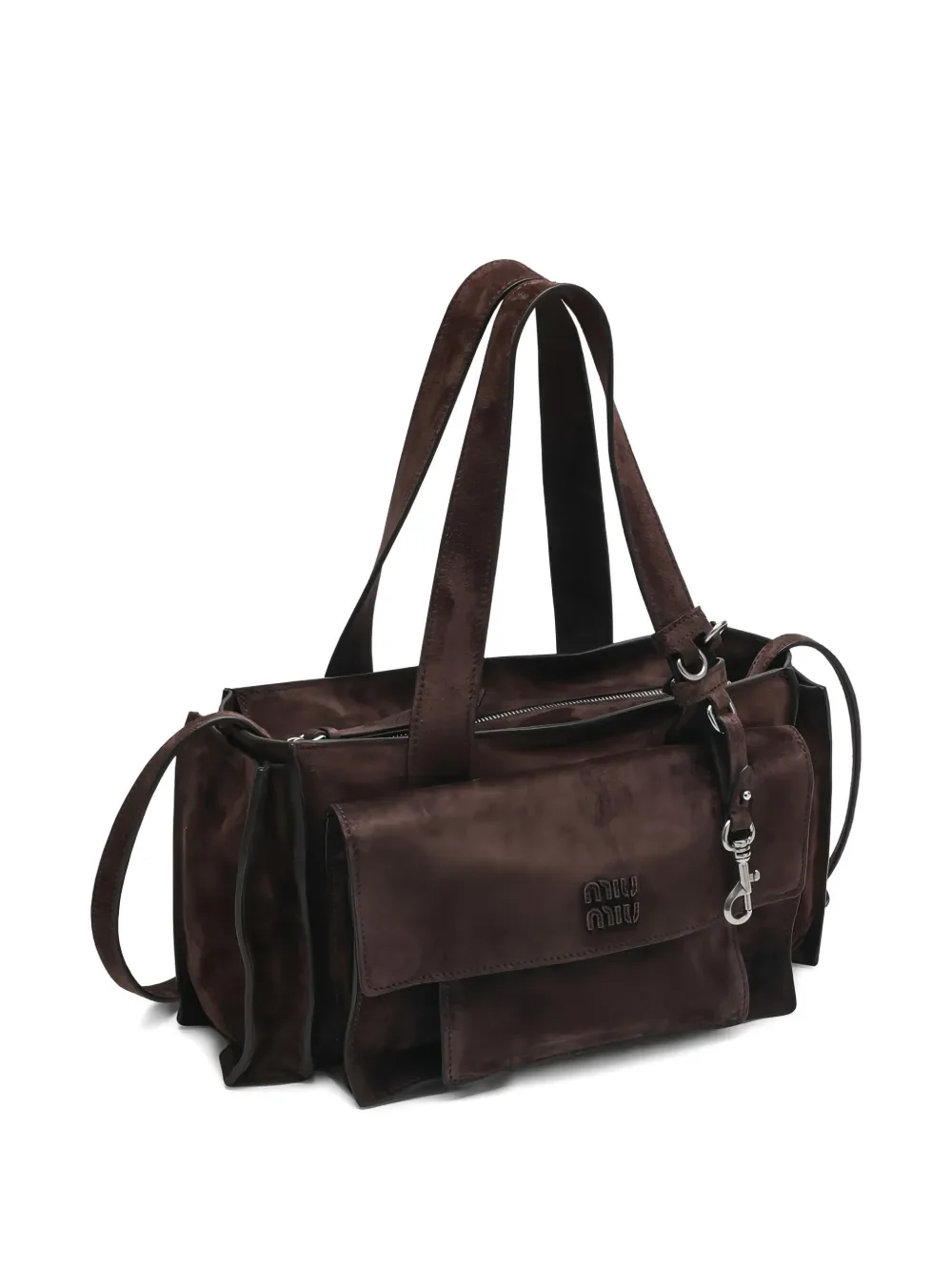 MIU MIU - Women Utilitaire Suede Shopping Bag - Image 3