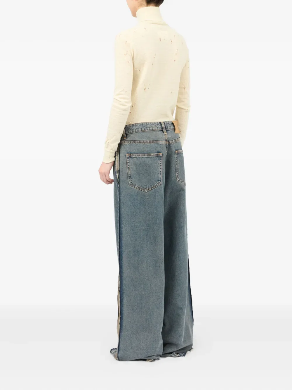 MM6 Maison Margiela - Men Cotton Wide-Leg Jeans - Image 4