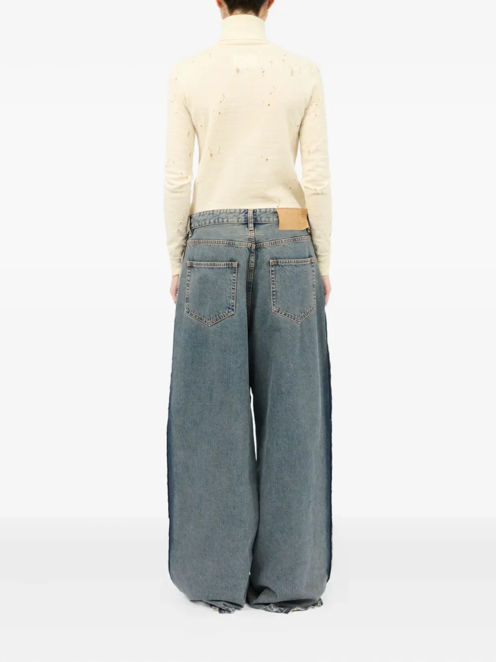 MM6 Maison Margiela - Men Cotton Wide-Leg Jeans - Image 5