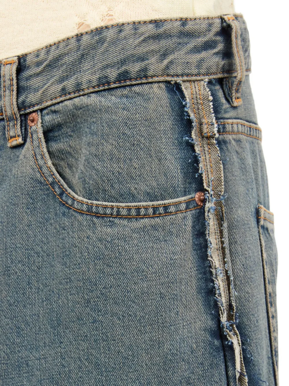 MM6 Maison Margiela - Men Cotton Wide-Leg Jeans - Image 6