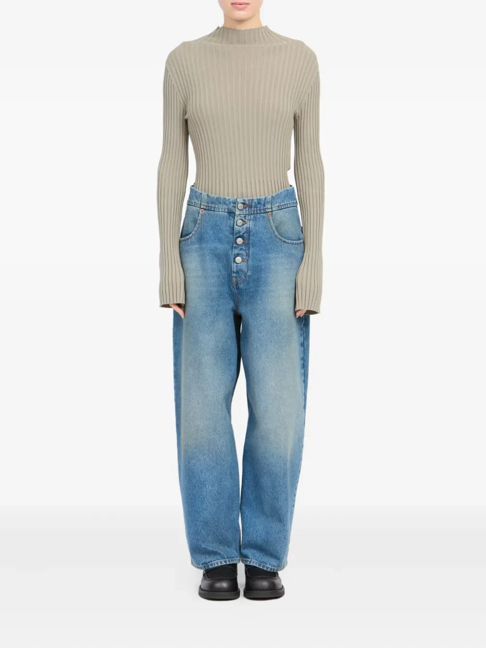 MM6 Maison Margiela - Women High-rise Straight-Leg Jean