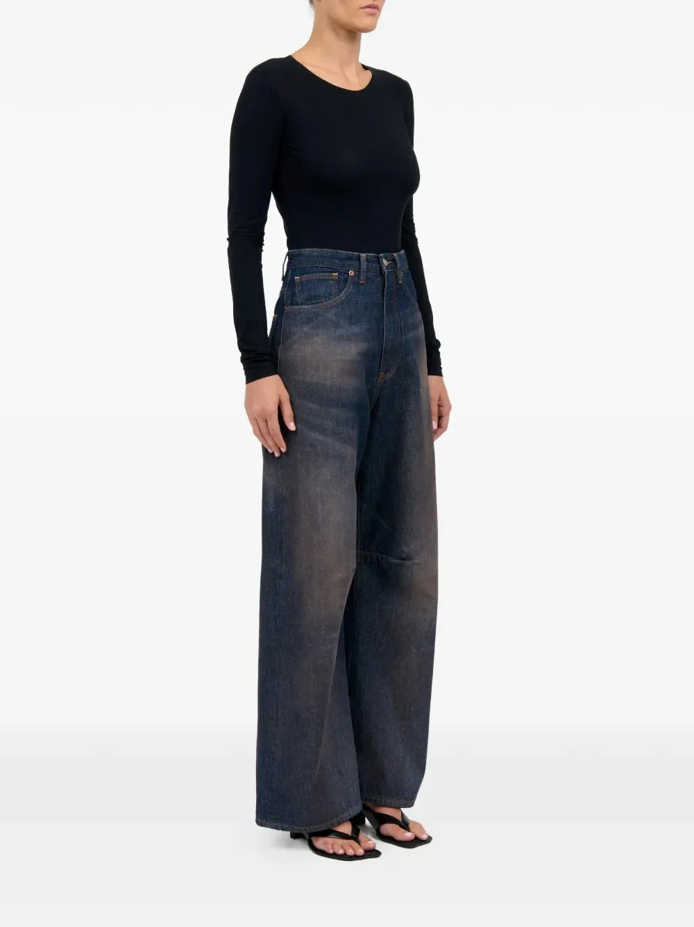 MM6 Maison Margiela - Women Dark Washed 5-Pocket Jeans - Image 3