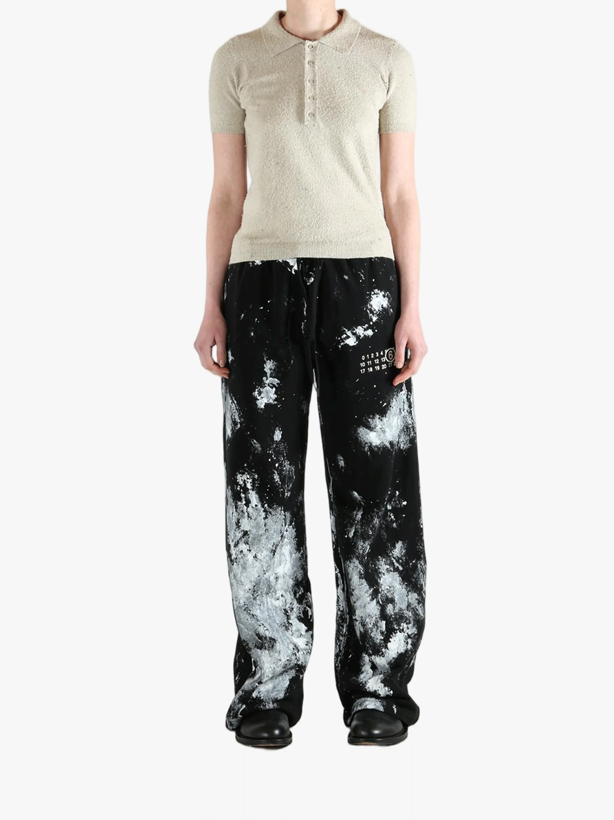 MM6 Maison Margiela - Women Textured Short-Sleeve Polo Shirt - Image 4