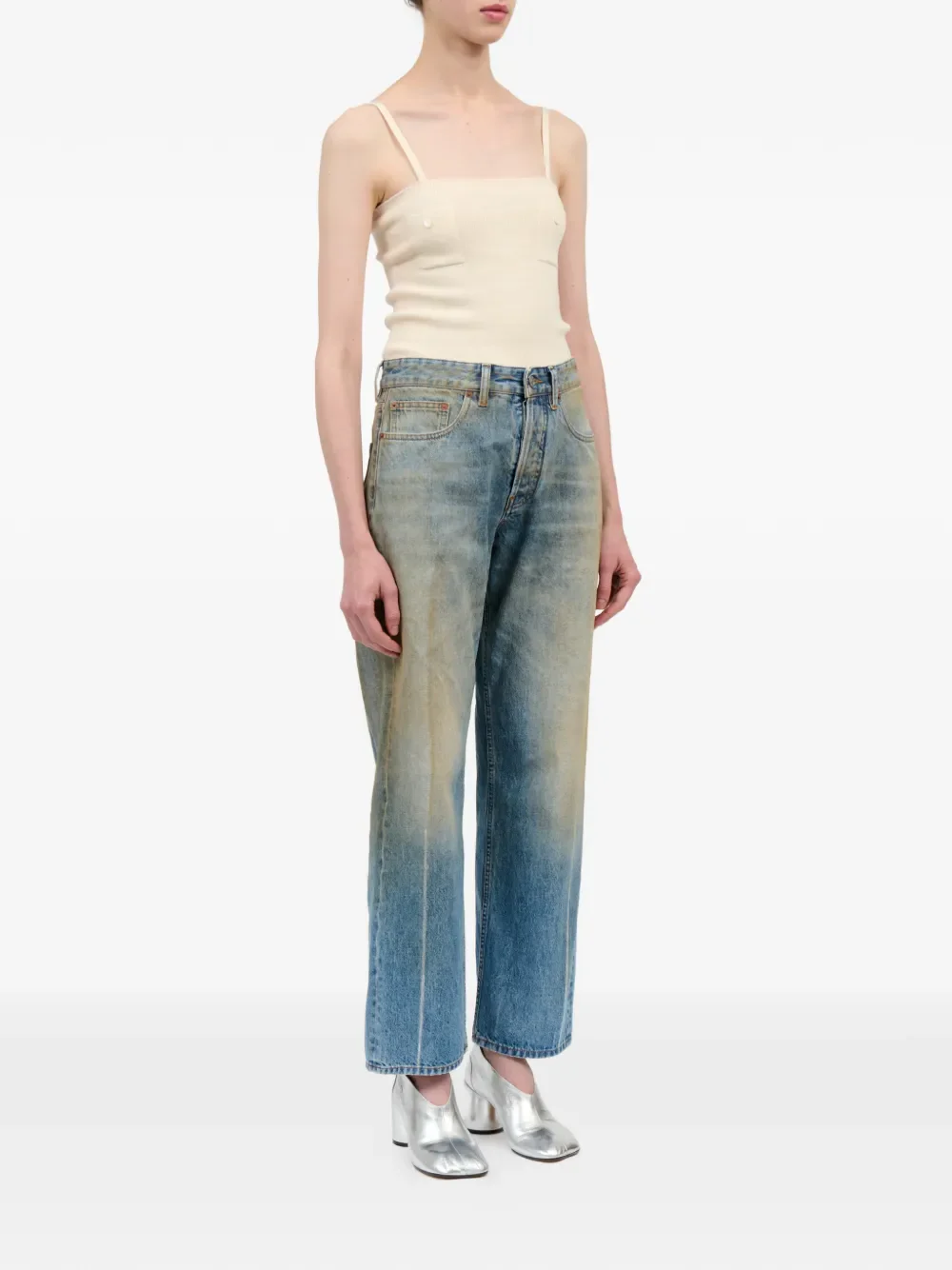 MM6 Maison Margiela - Women Washed 5-Pocket Jeans - Image 2