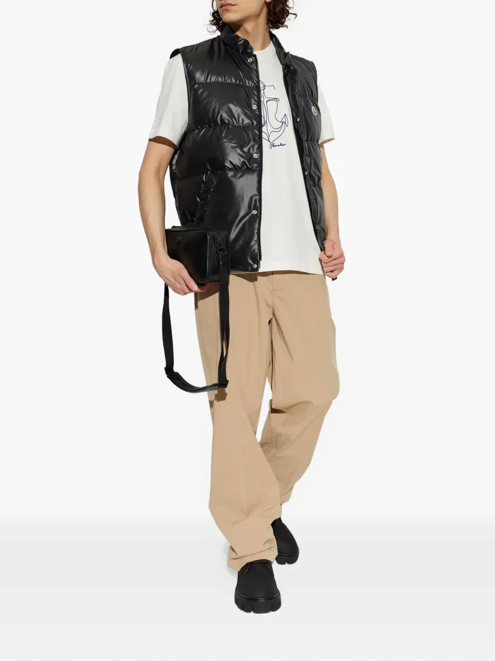 MONCLER - Men Anchor Print  SS T-Shirt - Image 3