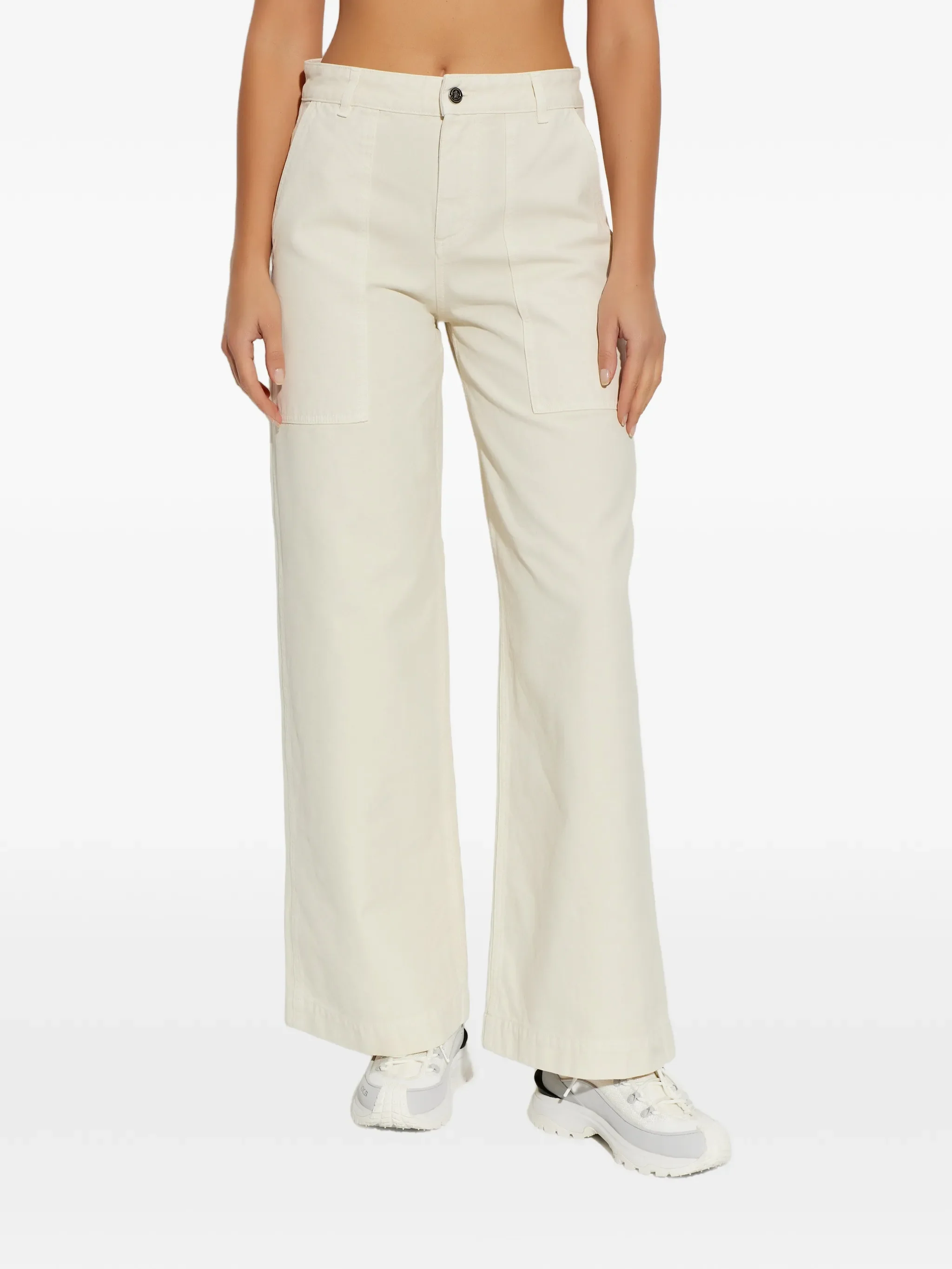 MONCLER - Women Button Zipper Closure Straight Leg Trousers