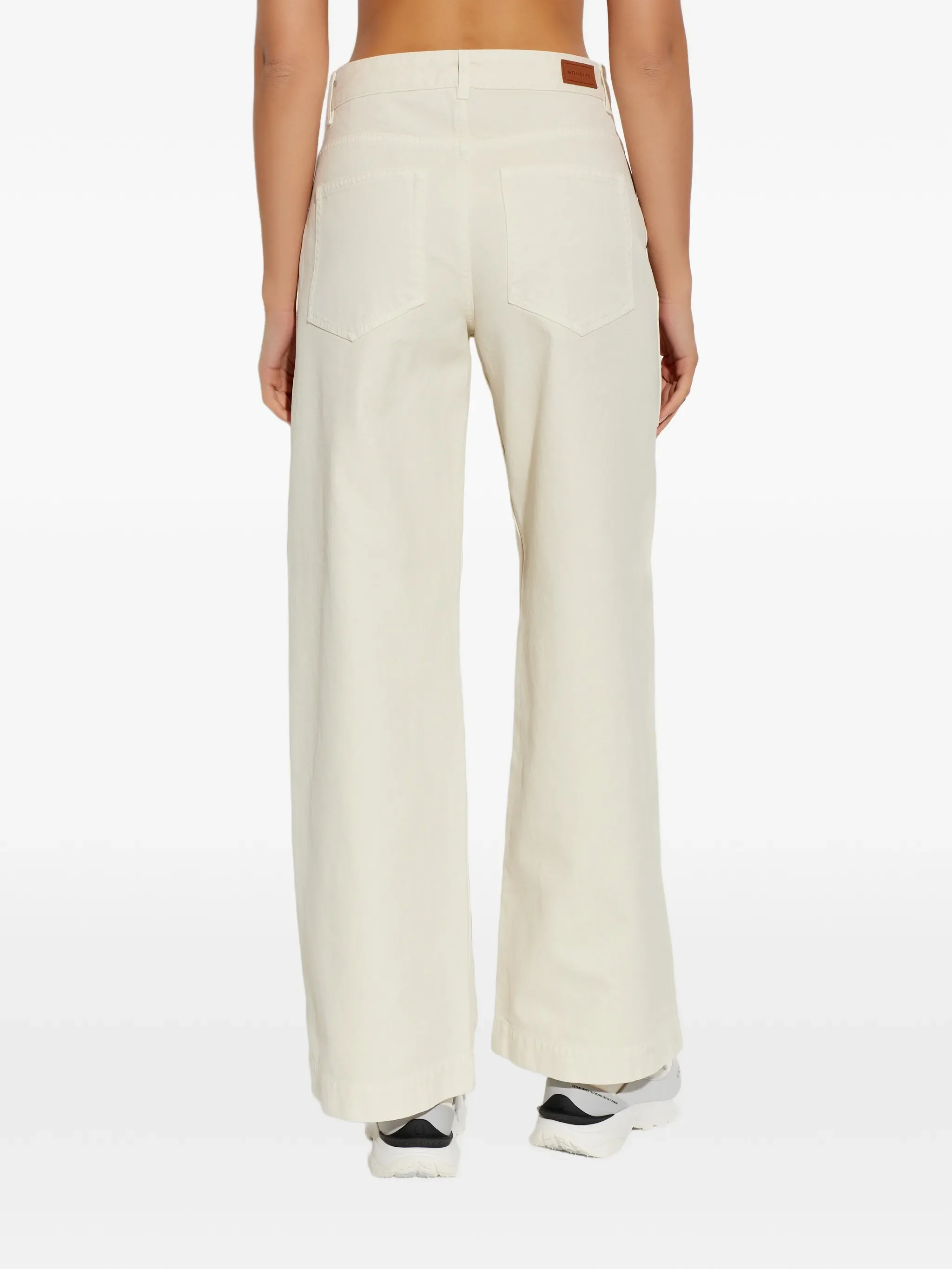 MONCLER - Women Button Zipper Closure Straight Leg Trousers - Image 2