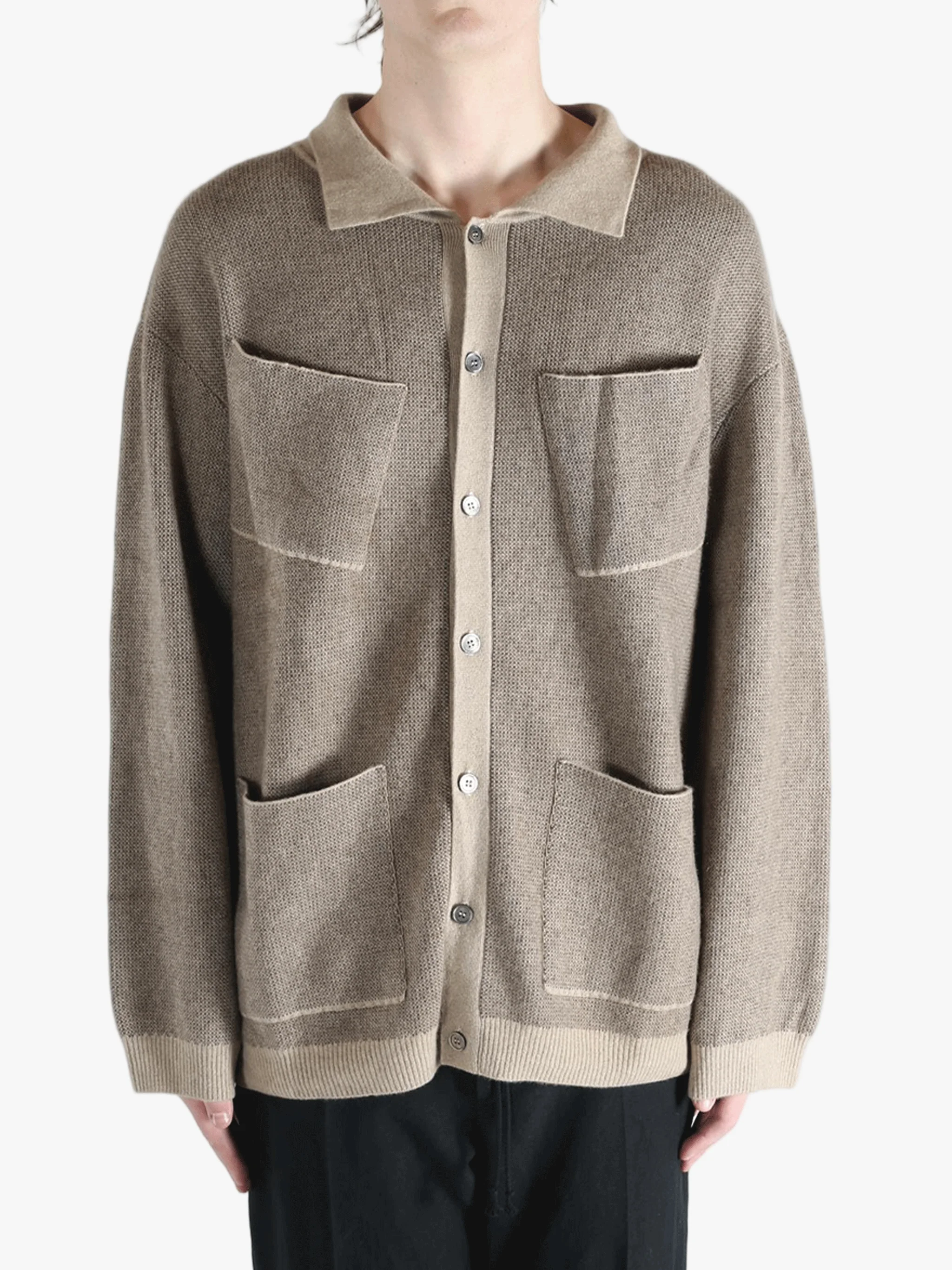 MUTEDANCE - Men Patch Pocket Knit Cardigan