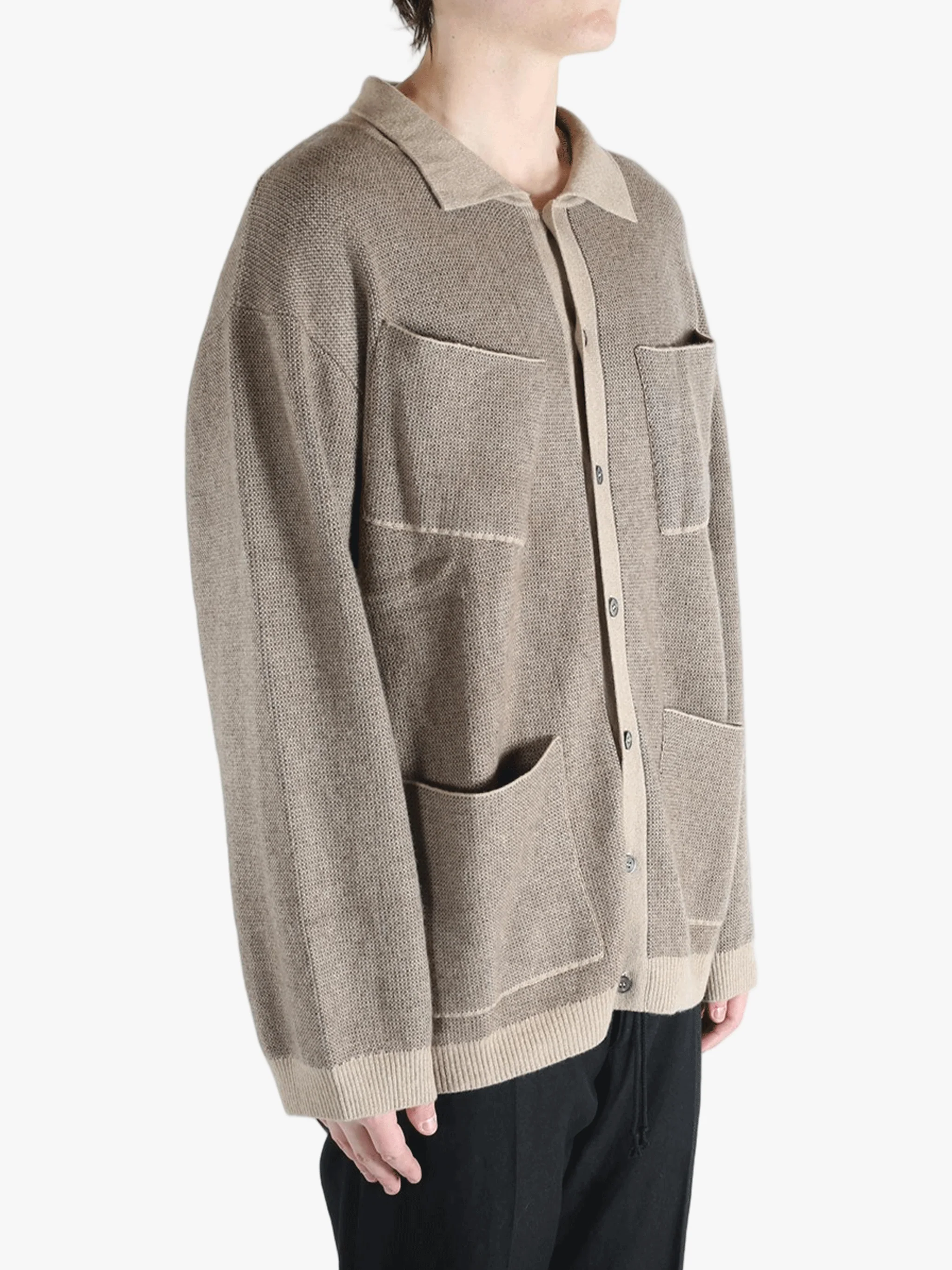 MUTEDANCE - Men Patch Pocket Knit Cardigan - Image 2