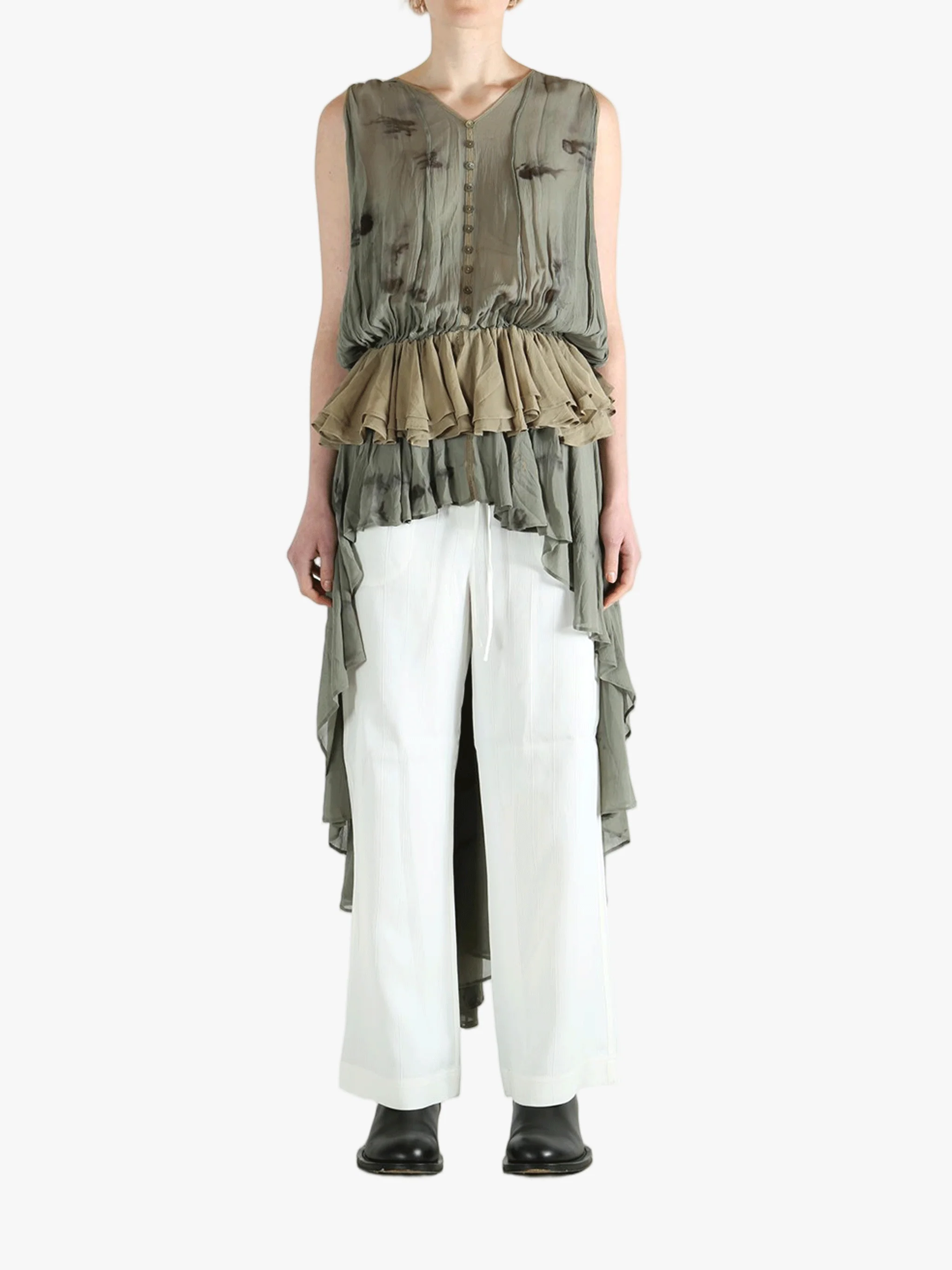 MUTEDANCE - Women Layered Asymmetric Sleeveless Top