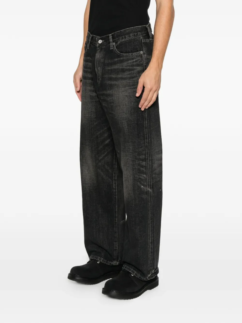 NEIGHBORHOOD - Men Washed Denim Dp Wide Pants - Image 2