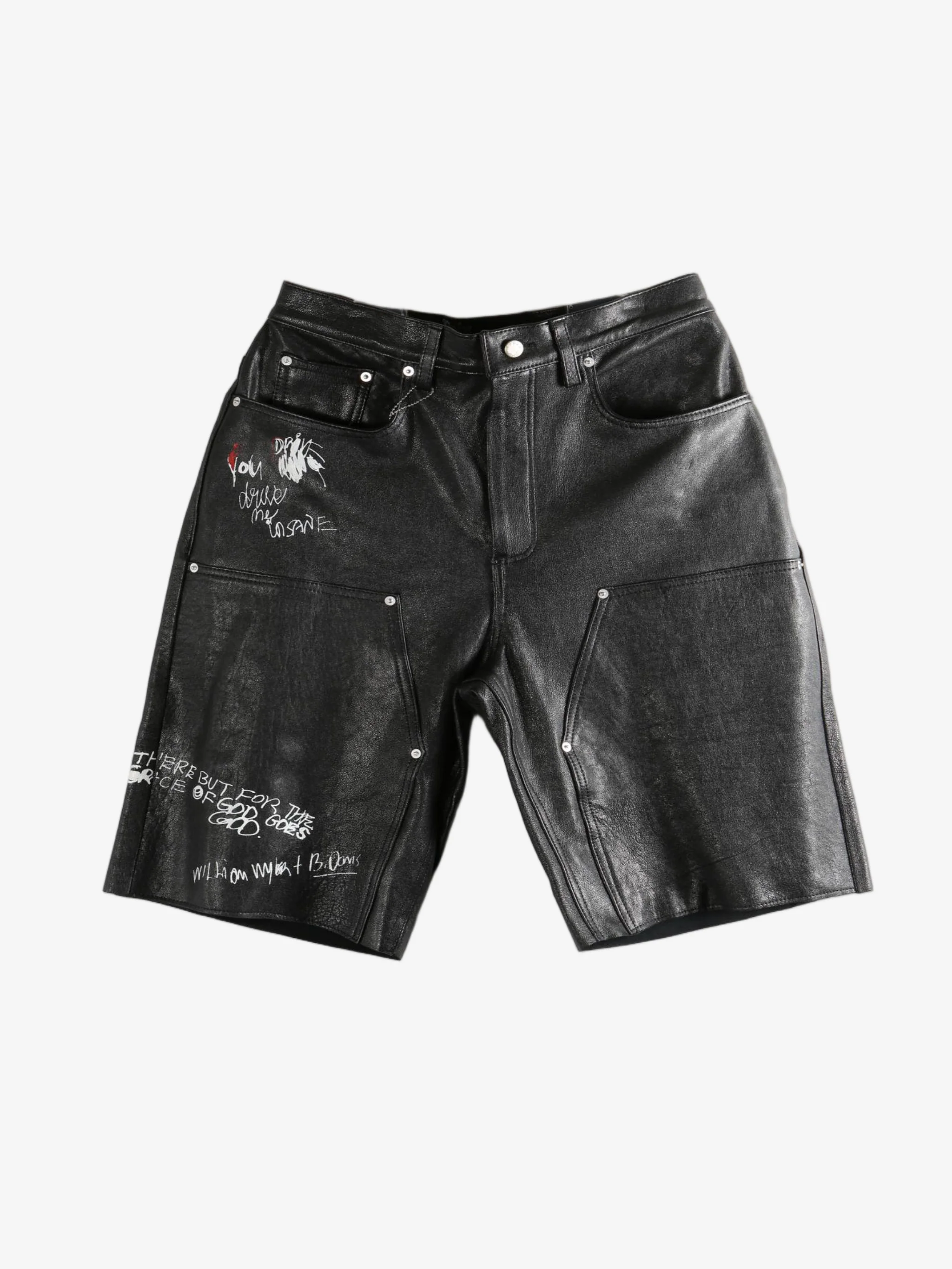 PALY HOLLYWOOD - Unisex Holy Mountain Painted Leather Dbl Knee Short - Image 4