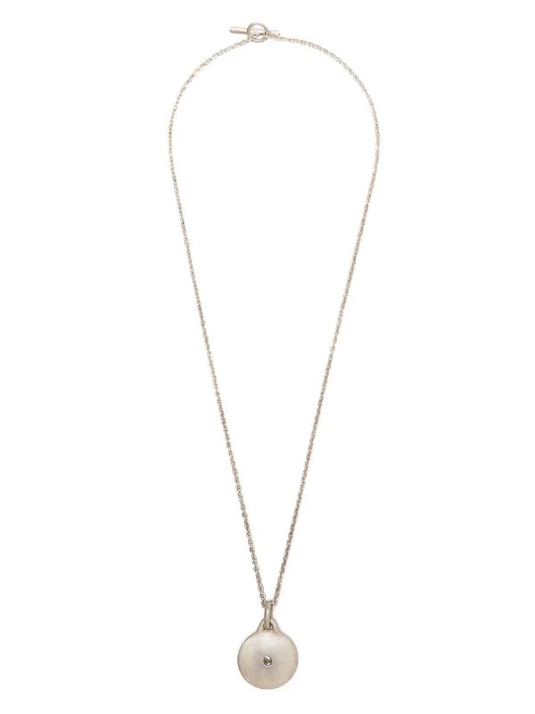PARTS OF FOUR - Disk Necklace (0.2 CT, Tiny Faceted Diamond Slab, 35mm, DA+FCDIA)