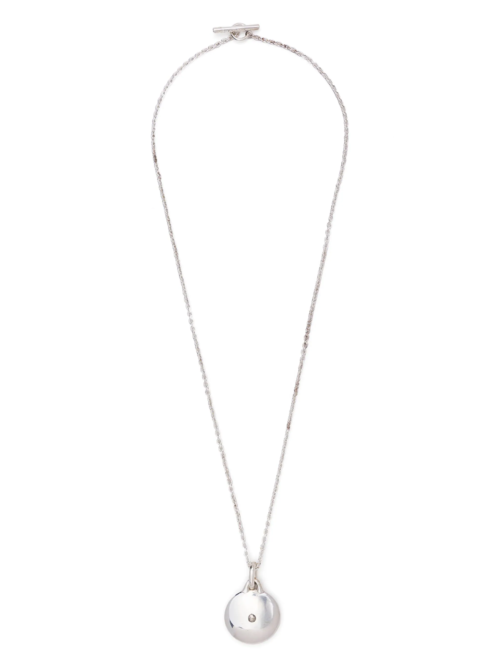 PARTS OF FOUR - Disk Necklace (0.2 CT, Tiny Faceted Diamond Slab, 35mm, PA+FCDIA)