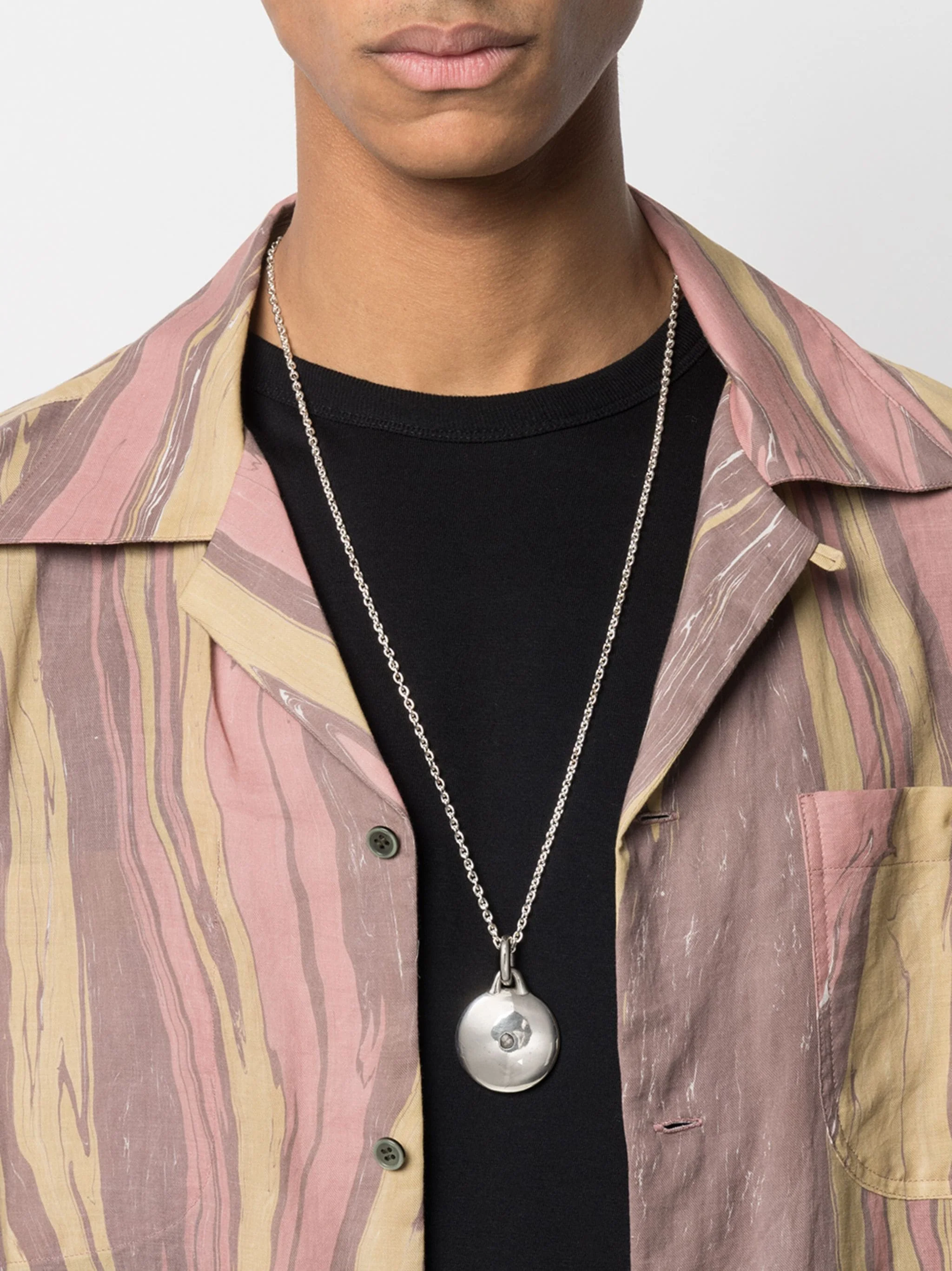 PARTS OF FOUR - Disk Necklace (0.2 CT, Tiny Faceted Diamond Slab, 35mm, PA+FCDIA) - Image 2