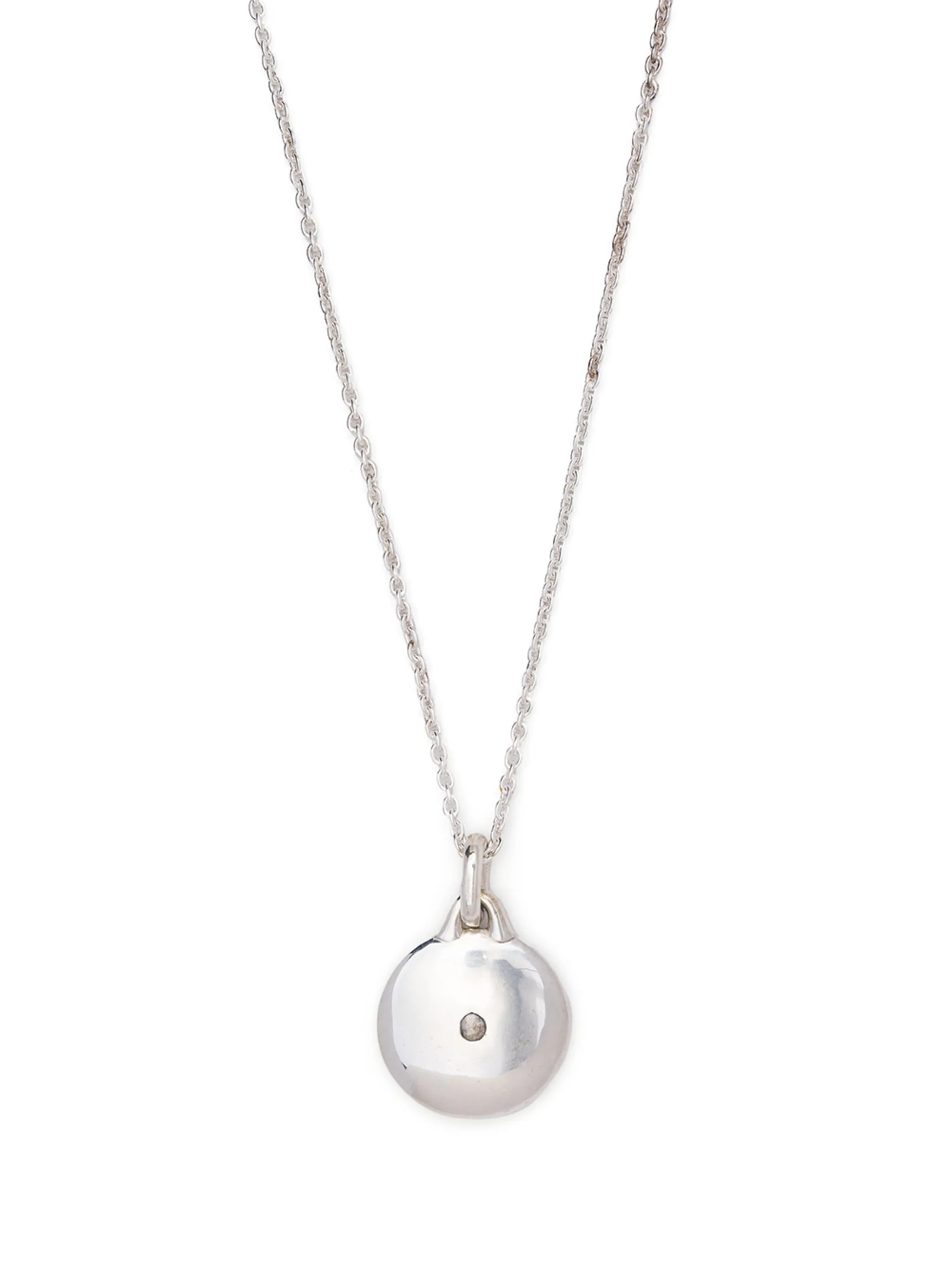 PARTS OF FOUR - Disk Necklace (0.2 CT, Tiny Faceted Diamond Slab, 35mm, PA+FCDIA) - Image 3