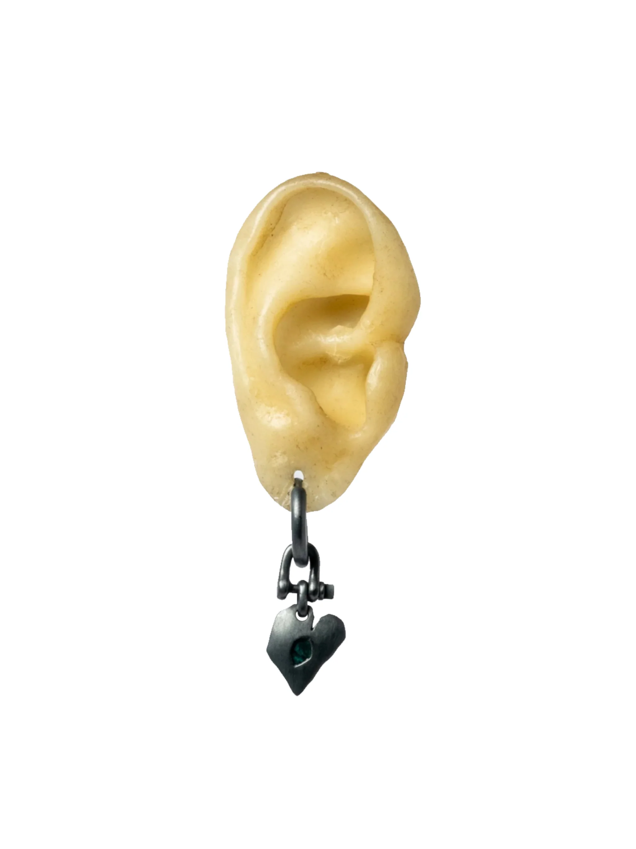 PARTS OF FOUR - Jazz's Solid Heart Earring (Extra Small, 0.1 CT, Blue Diamond Slabs, KA+BDIA) - Image 5