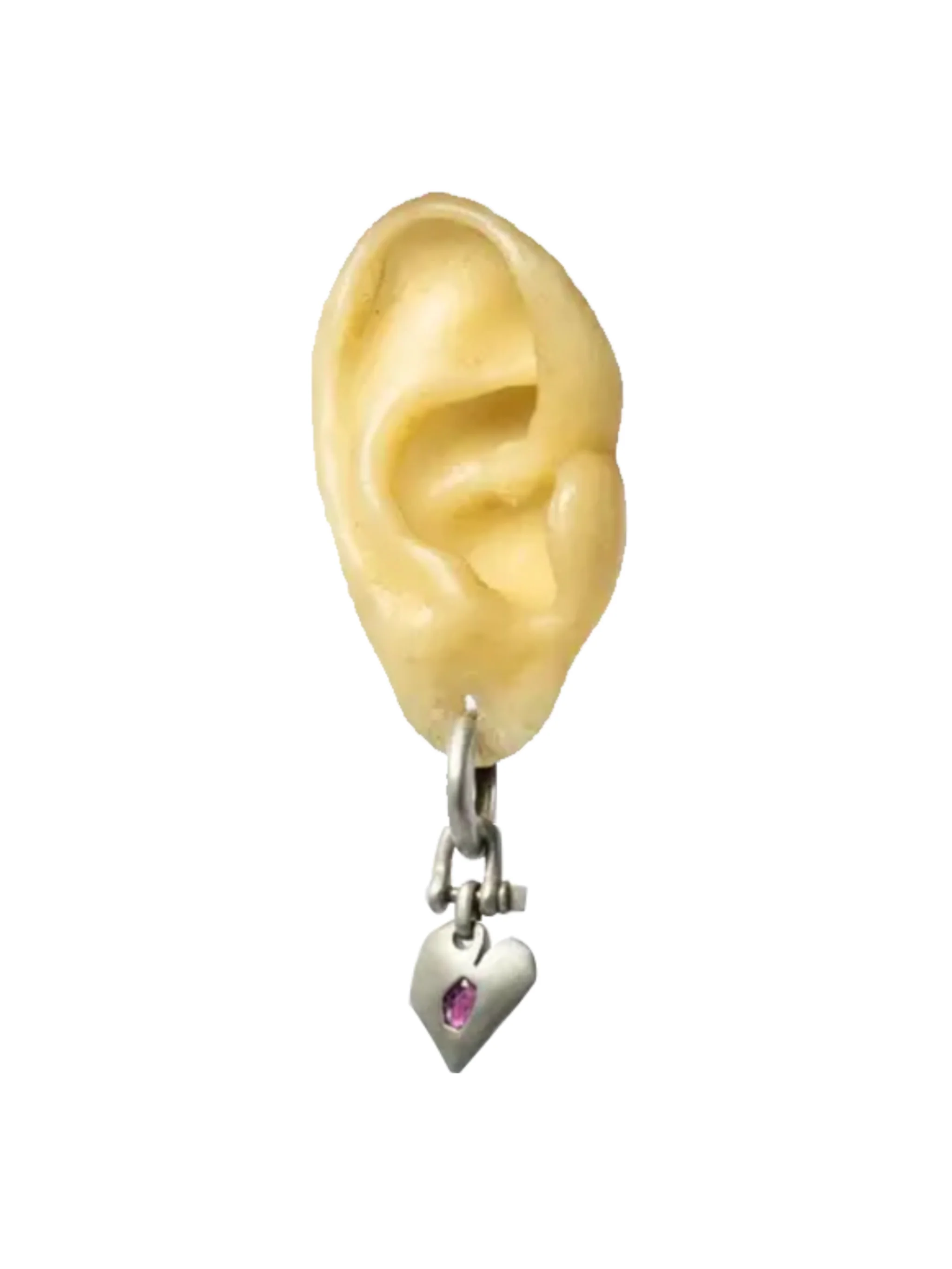 PARTS OF FOUR - Jazz's Solid Heart Earring (Extra Small, 0.2 CT, Ruby Slice, DA+RUB) - Image 5