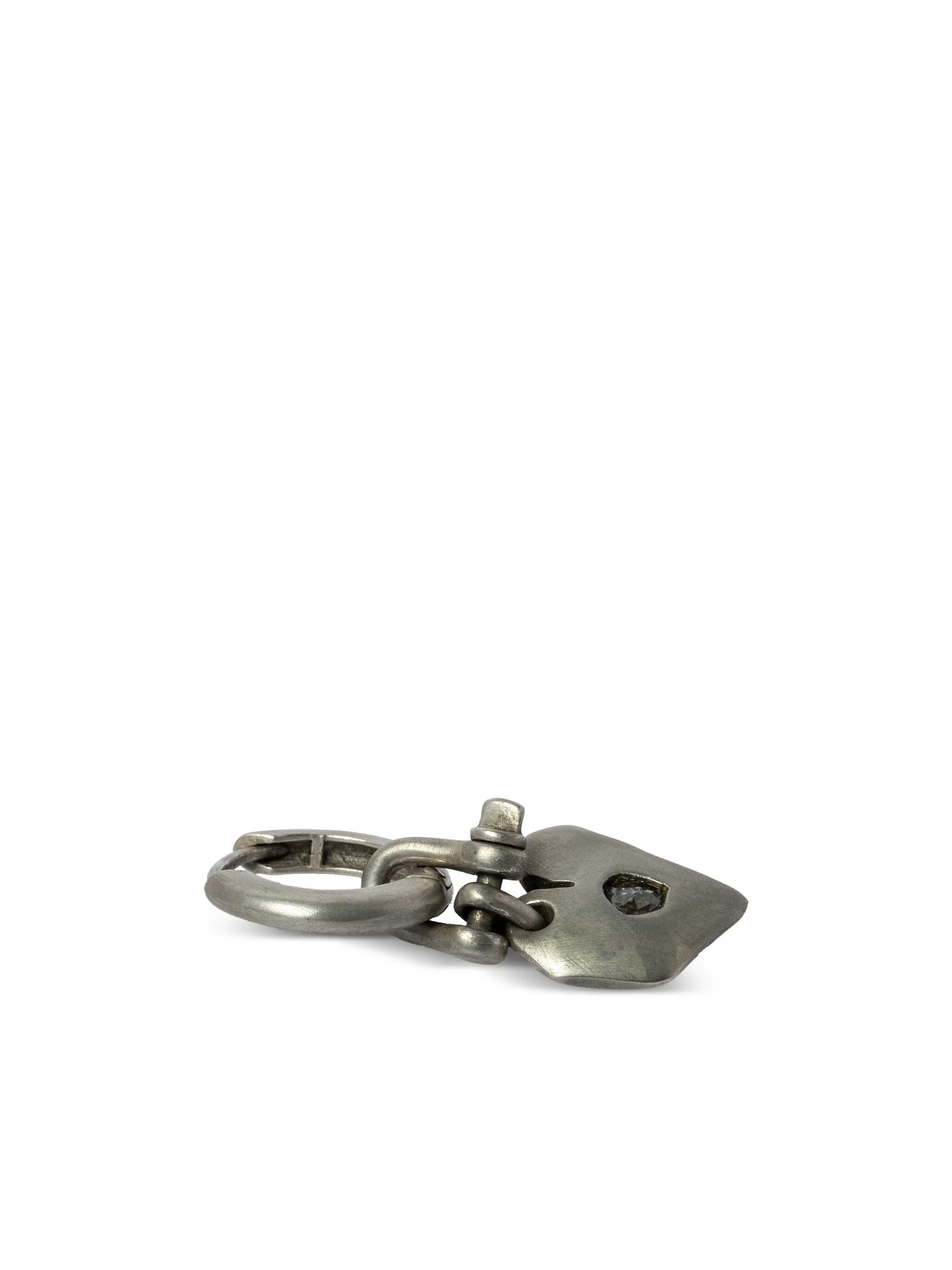 PARTS OF FOUR - Jazz's Solid Heart Earring (Extra Small, 0.2 CT, Tiny Faceted Diamond Slab, DA+FCDIA) - Image 2