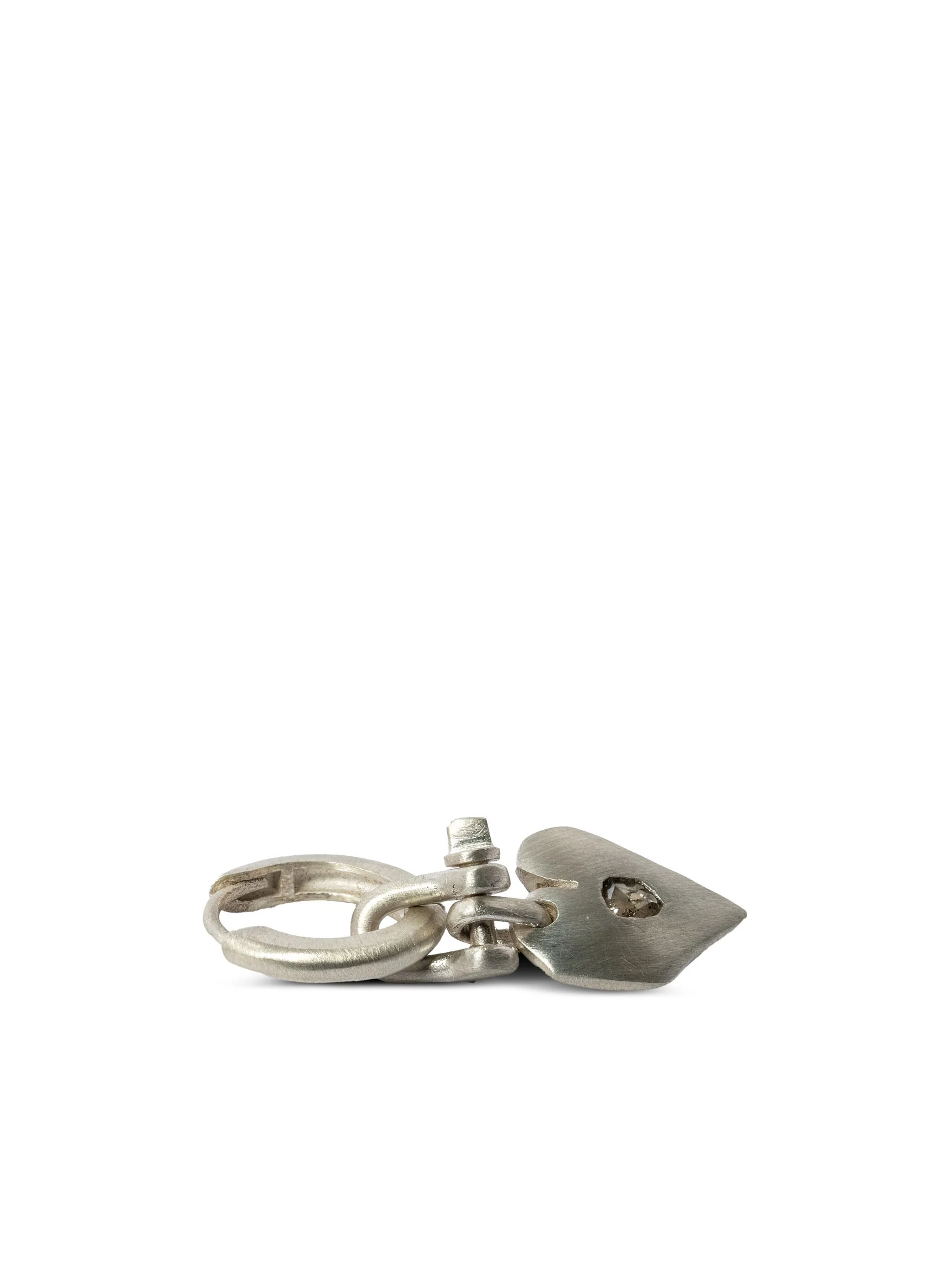 PARTS OF FOUR - Jazz's Solid Heart Earring (Extra Small, 0.2 CT, Tiny Faceted Diamond Slab, MA+FCDIA) - Image 2
