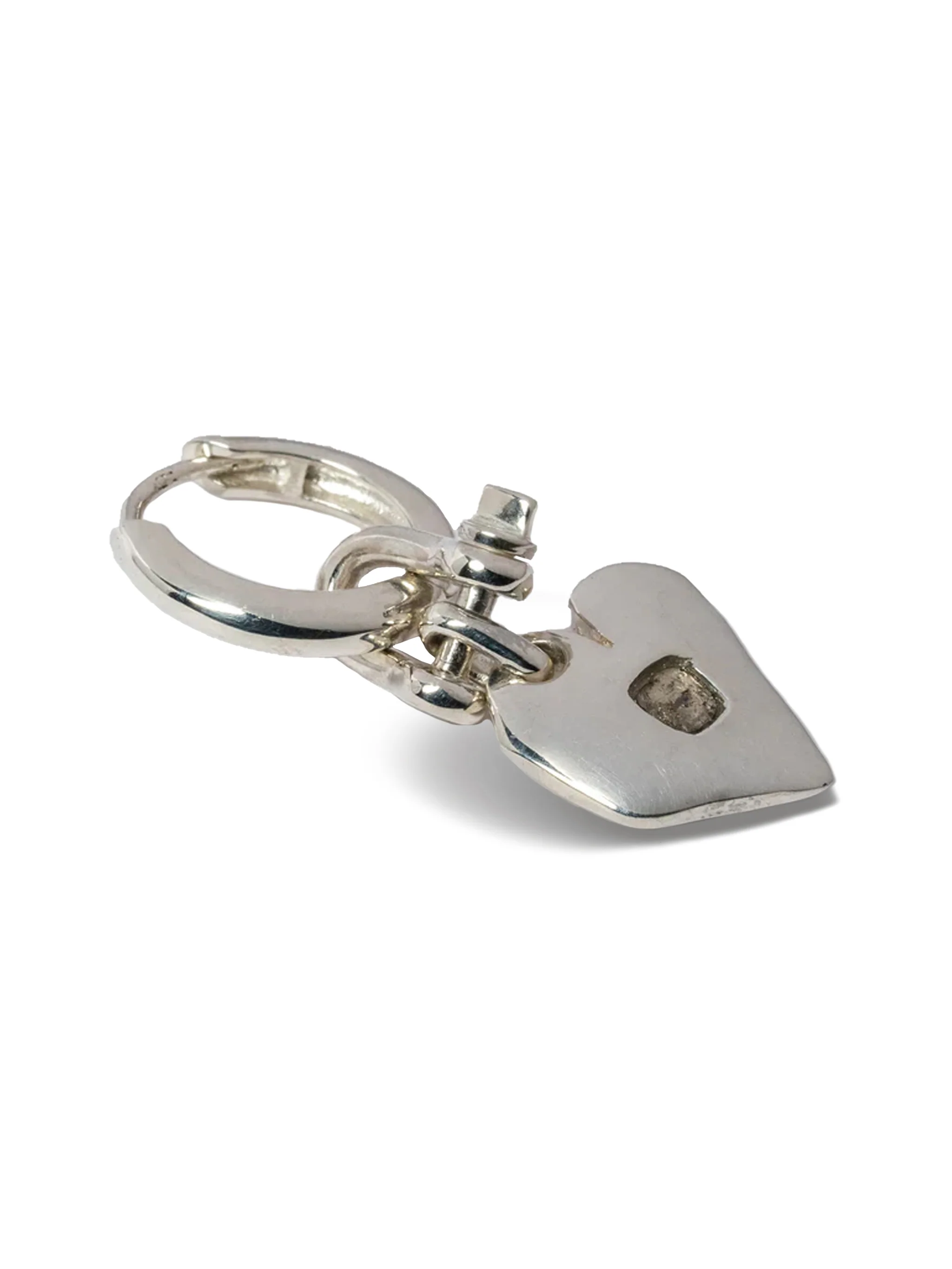 PARTS OF FOUR - Jazz's Solid Heart Earring (Extra Small, 0.2 CT, Tiny Faceted Diamond Slab, PA+FCDIA) - Image 2
