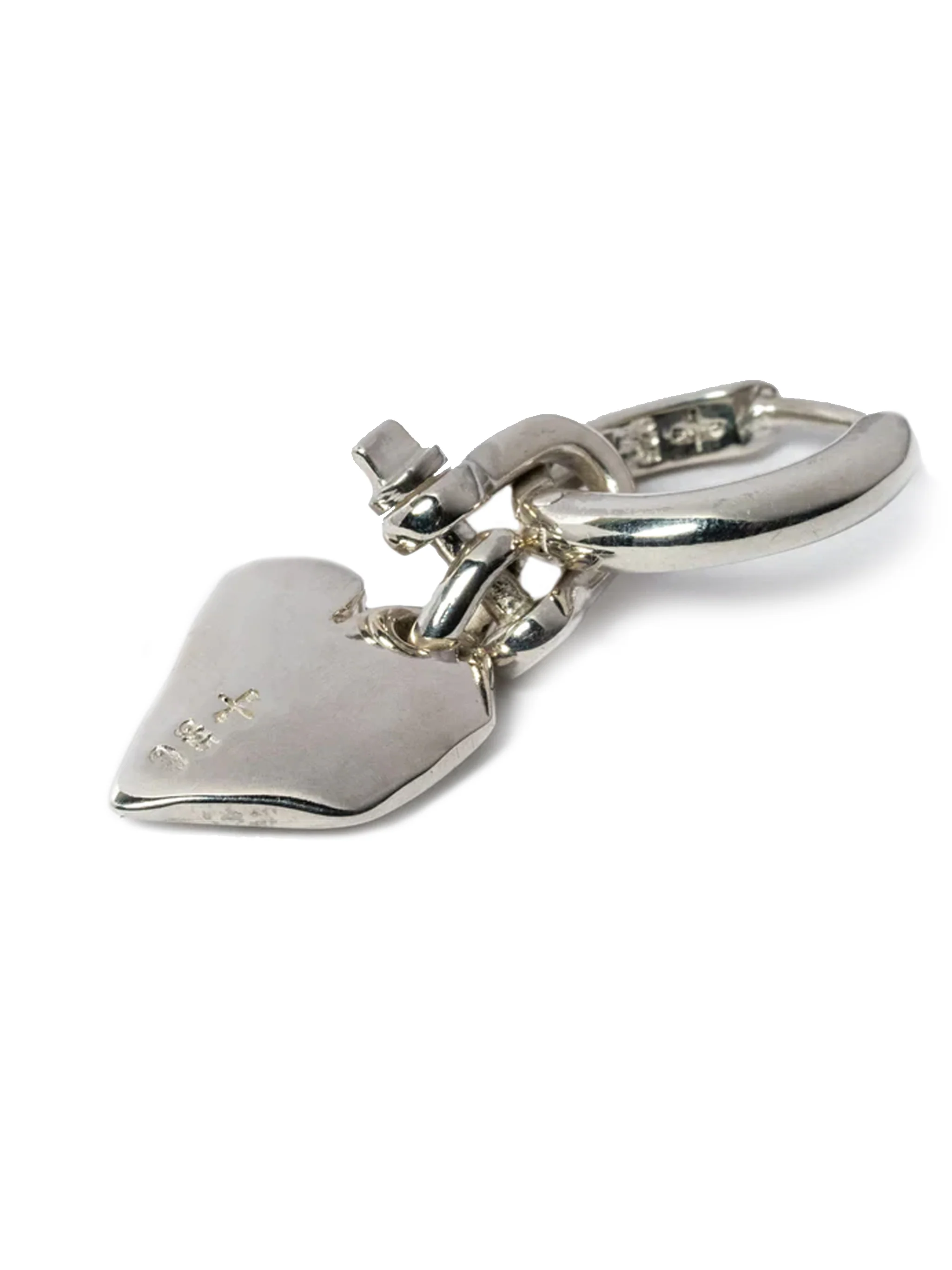 PARTS OF FOUR - Jazz's Solid Heart Earring (Extra Small, 0.2 CT, Tiny Faceted Diamond Slab, PA+FCDIA) - Image 3