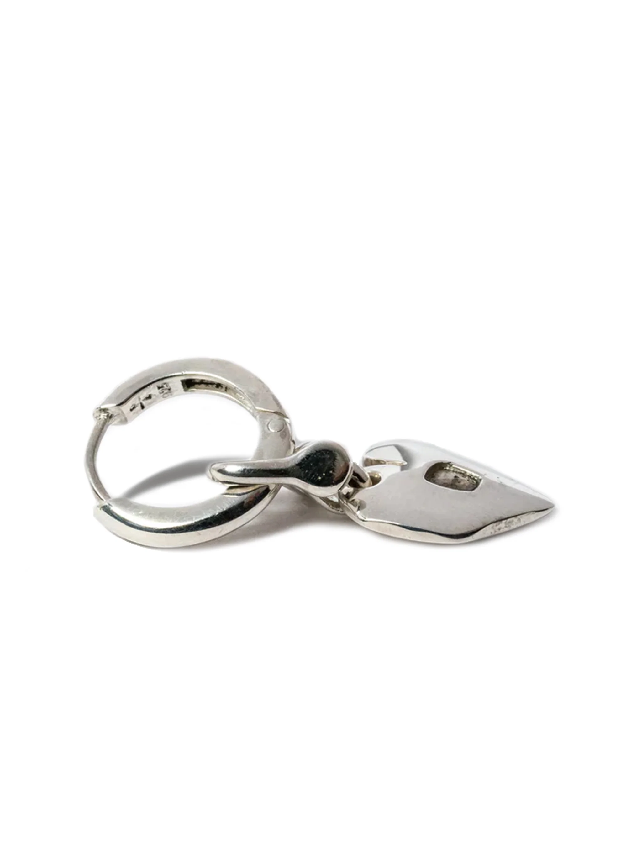 PARTS OF FOUR - Jazz's Solid Heart Earring (Extra Small, 0.2 CT, Tiny Faceted Diamond Slab, PA+FCDIA) - Image 4