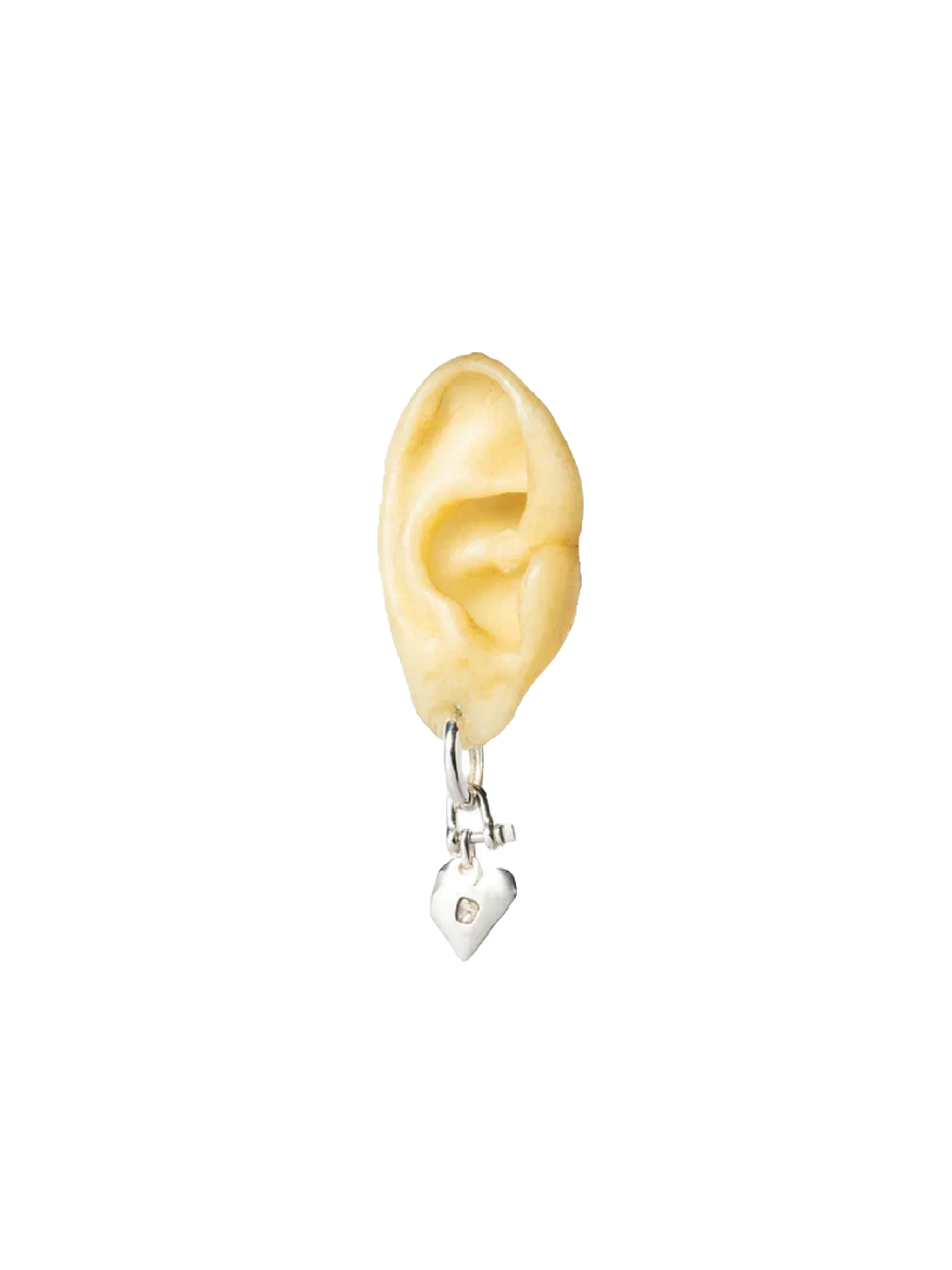 PARTS OF FOUR - Jazz's Solid Heart Earring (Extra Small, 0.2 CT, Tiny Faceted Diamond Slab, PA+FCDIA) - Image 5