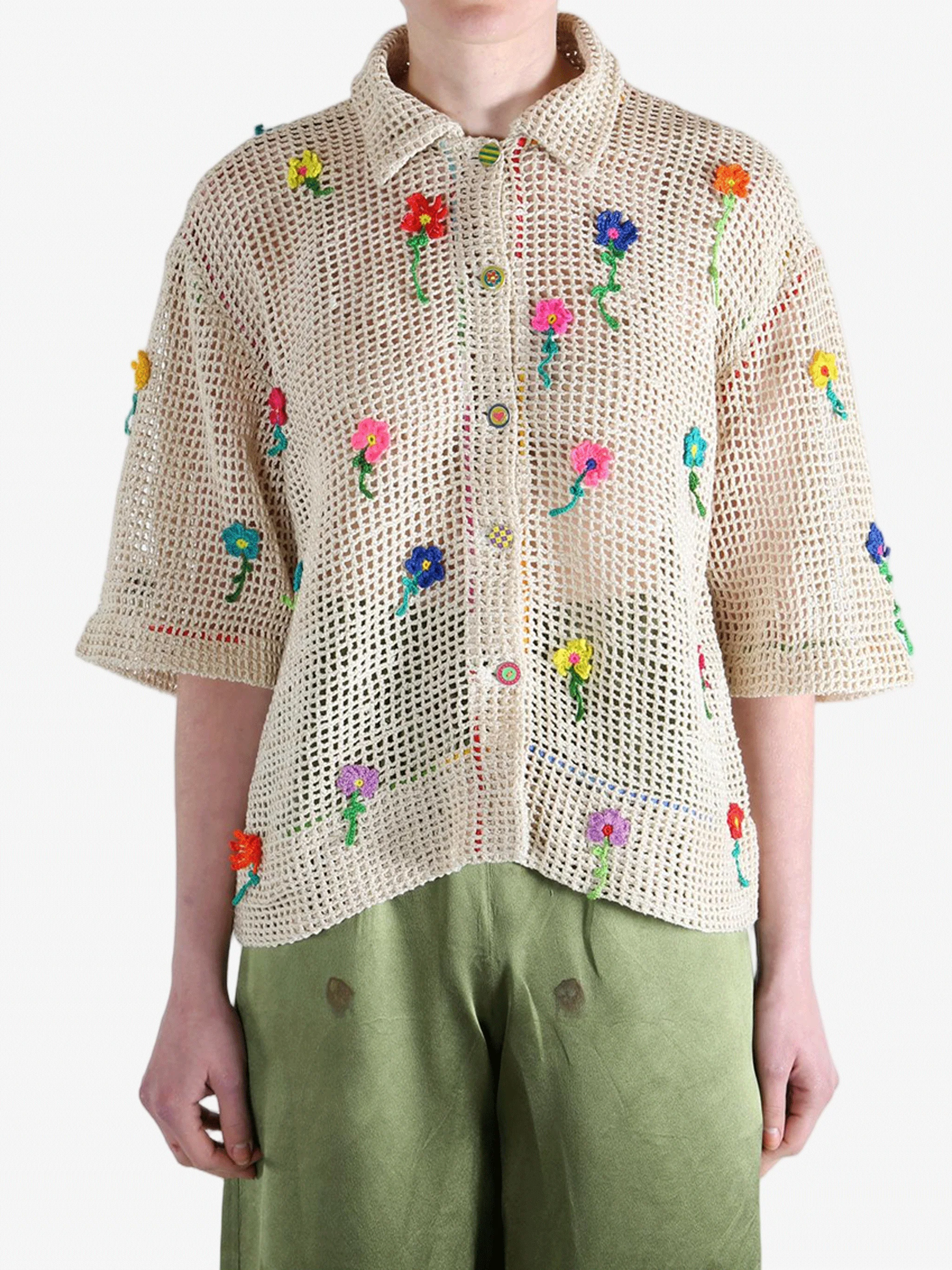 PERO - Women Crochet Floral Loose Top