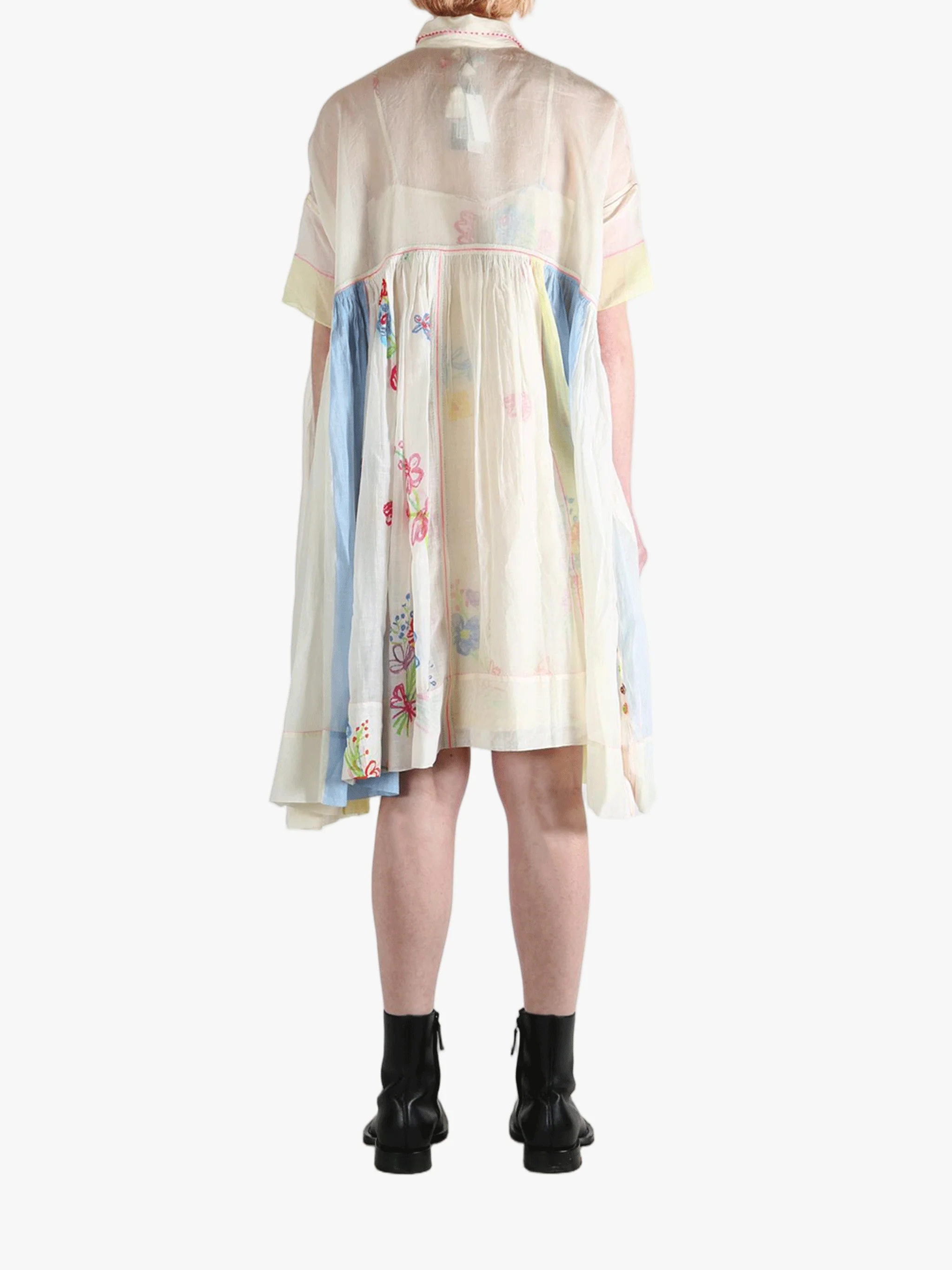 PERO - Women Floral Sheer Color Block Dress - Image 3