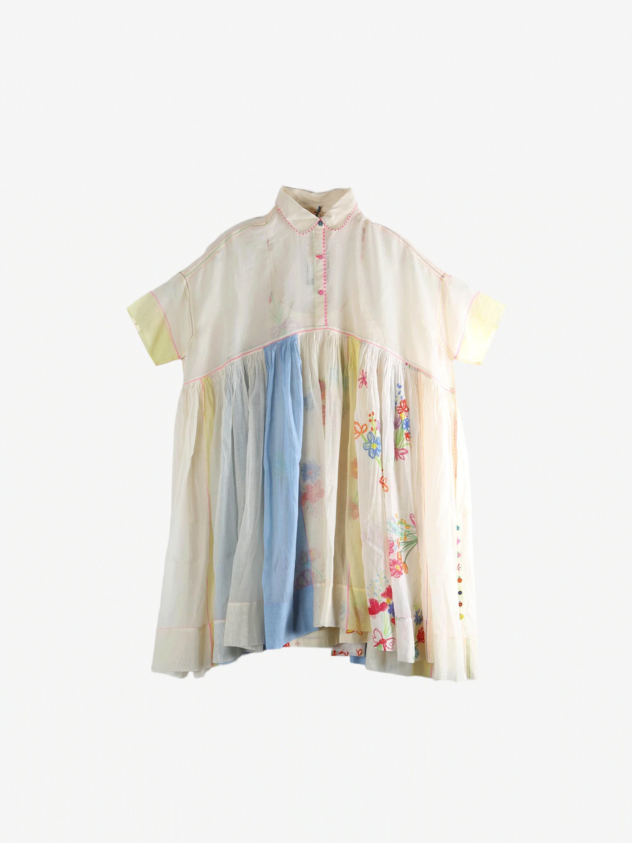 PERO - Women Floral Sheer Color Block Dress - Image 4