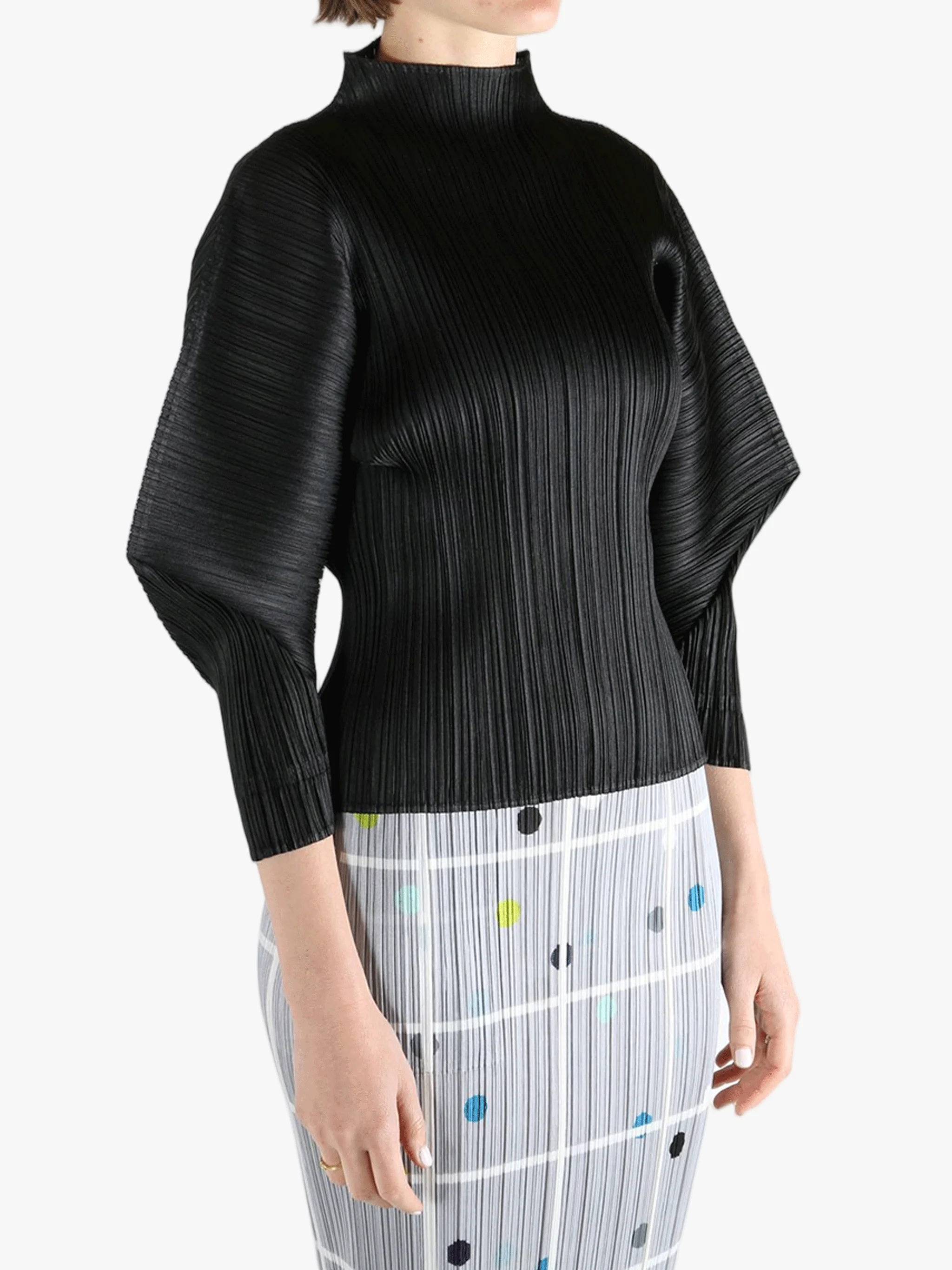 PLEATS PLEASE ISSEY MIYAKE - Women Thicker Bottoms 1 Batwing Sleeves Shirt - Image 2