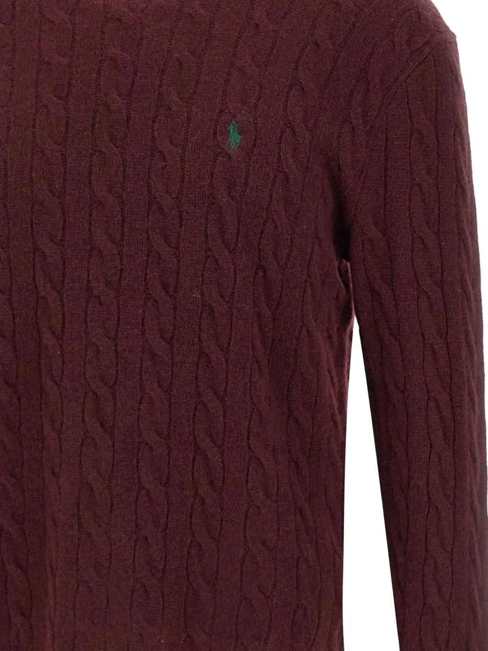 POLO RALPH LAUREN - Men Wool Cashmere Cable Knit Crewneck Sweater - Image 3