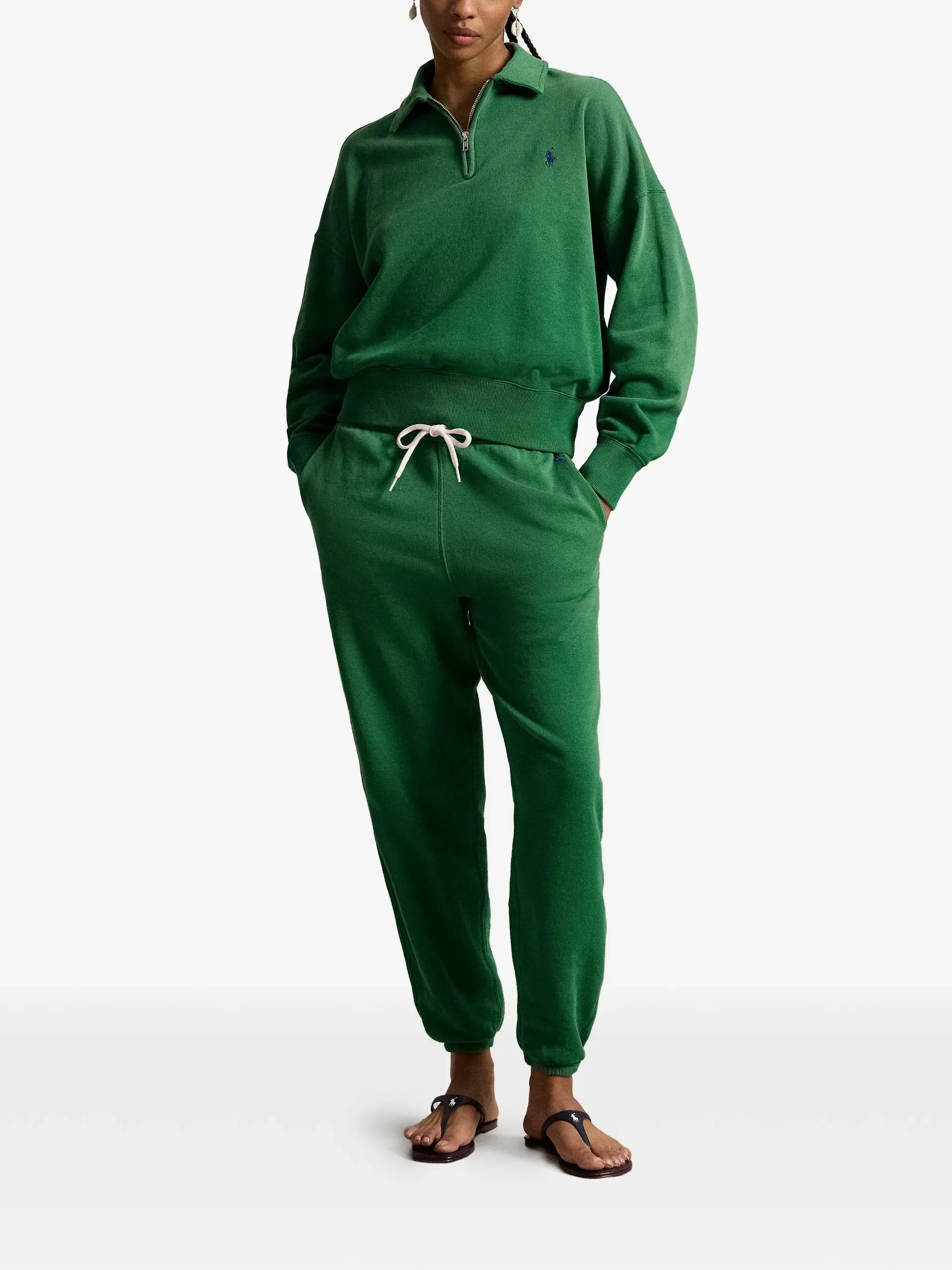 POLO RALPH LAUREN - Women Long Sleeve Mock Neck Half Zip Sweatshirt - Image 3