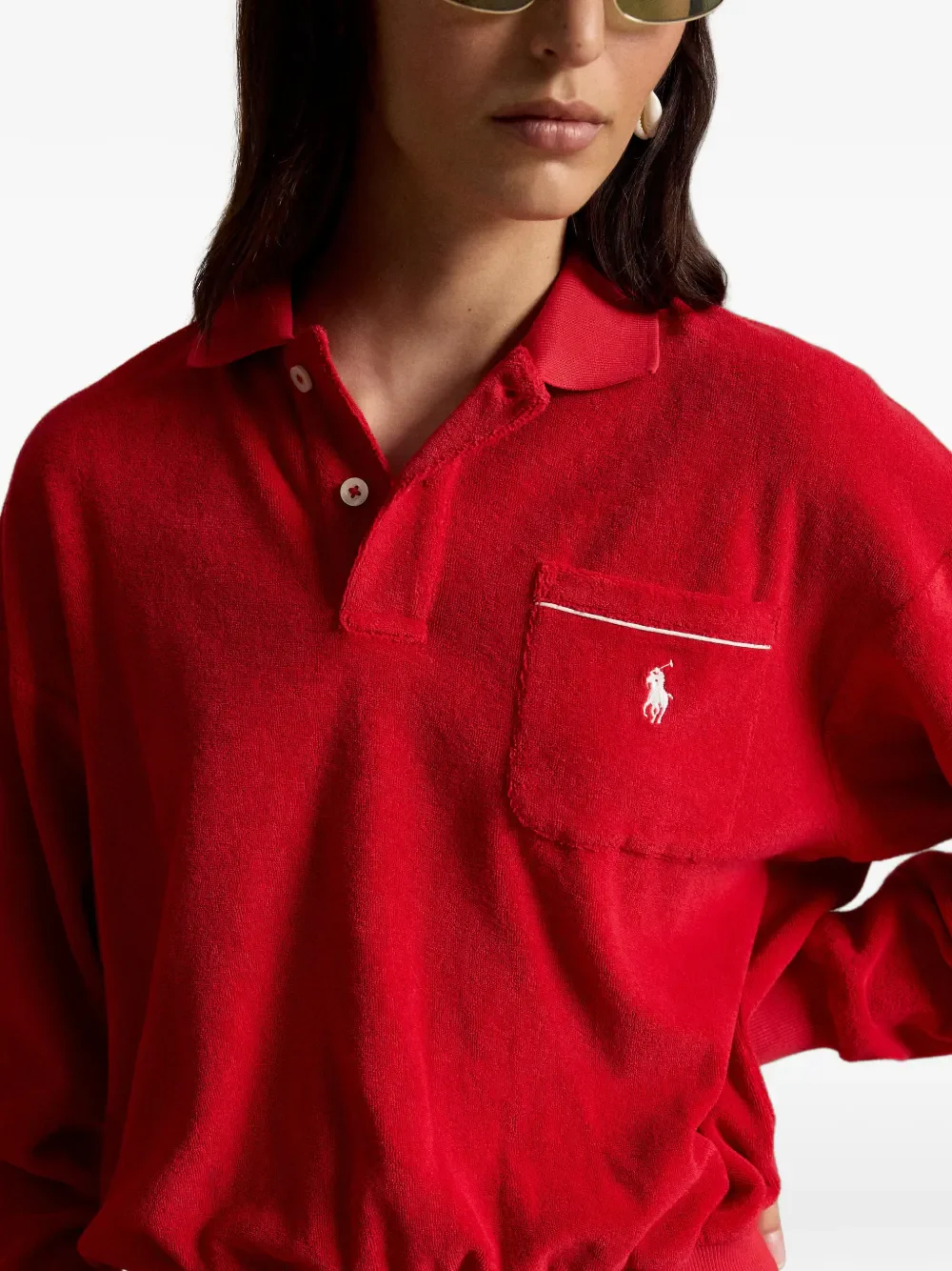 POLO RALPH LAUREN - Women Long Sleeve Polo Knit Collar Polo - Image 4
