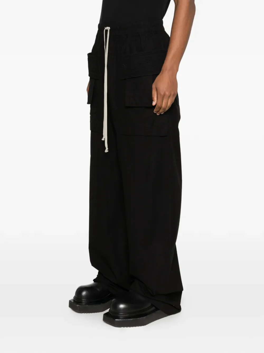 RICK OWENS DRKSHDW - Men Creatch Wide Cargo Pantaloni - Image 2